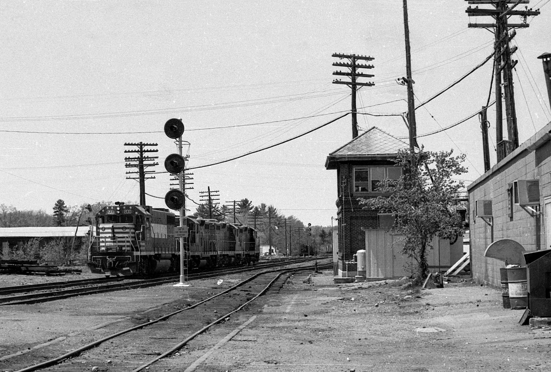 B&M bicentennial unit #200 at Ayer, Mass., 1976