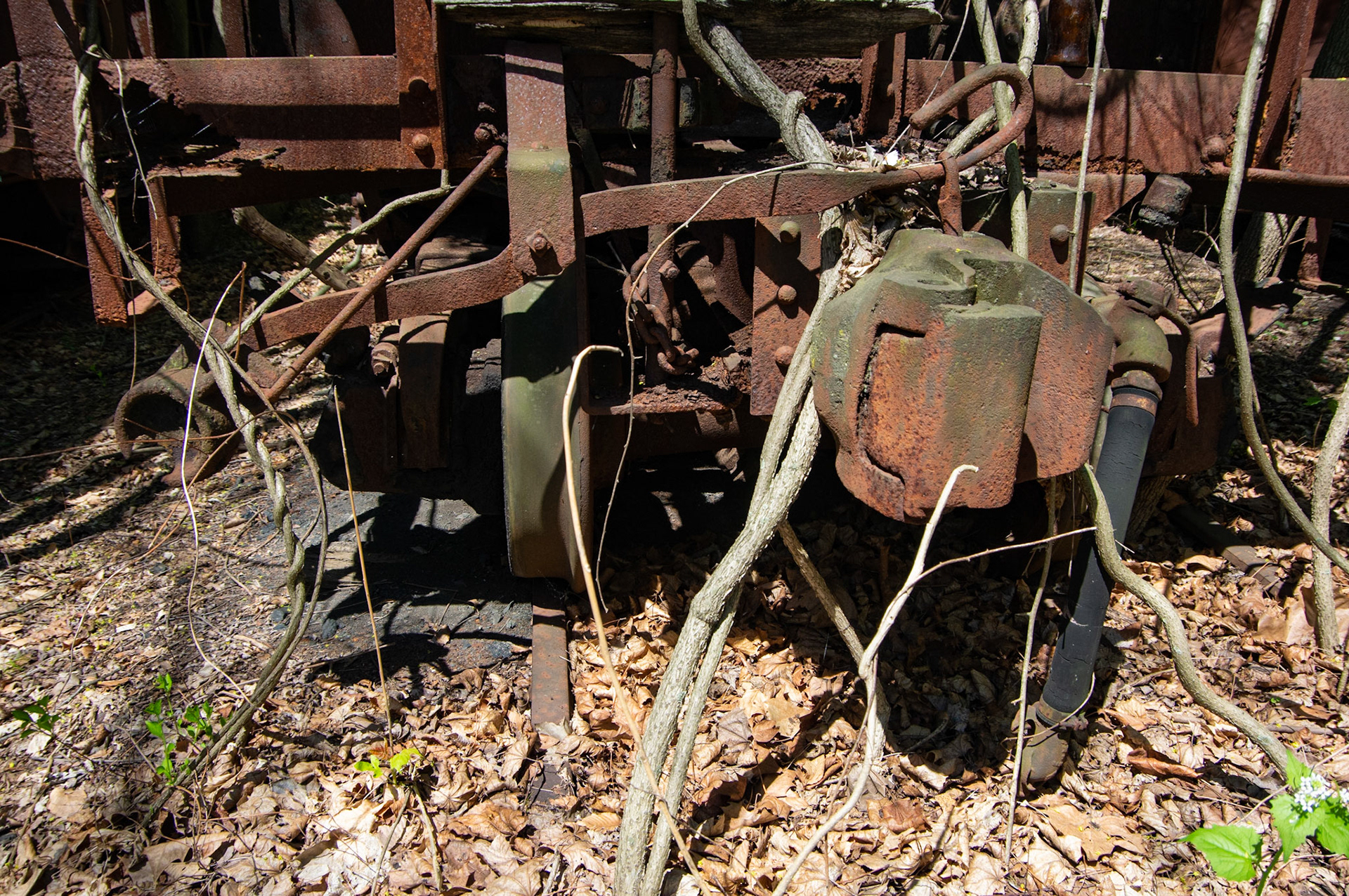 Abandonded East Broad Top narrow-gauge cars in Mt. Union, Pa. on April 23, 2017.