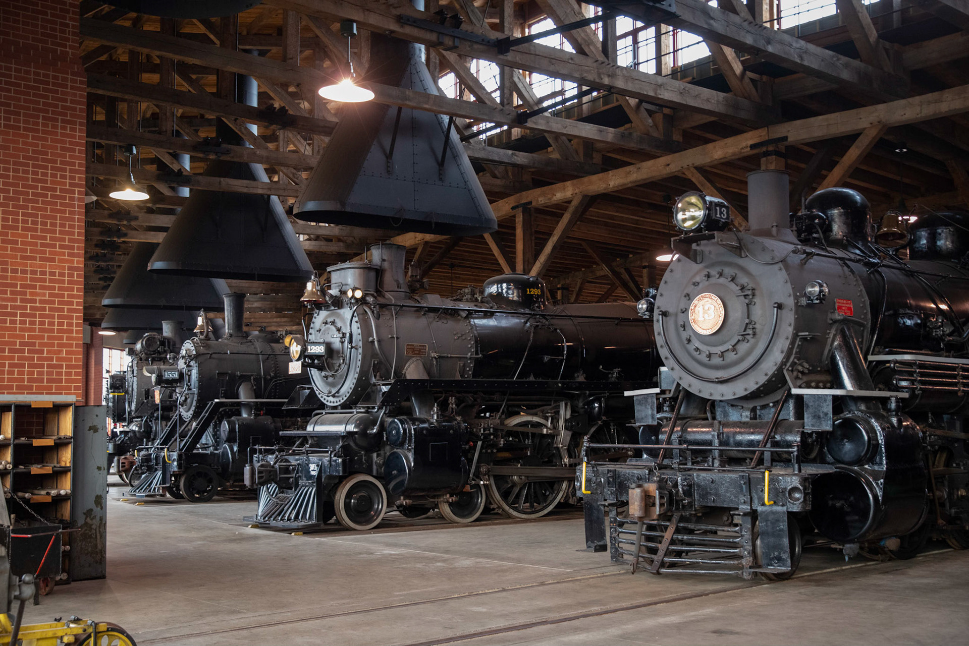Lineup inside the Age of Steam roundhouse, Jan. 13, 2022