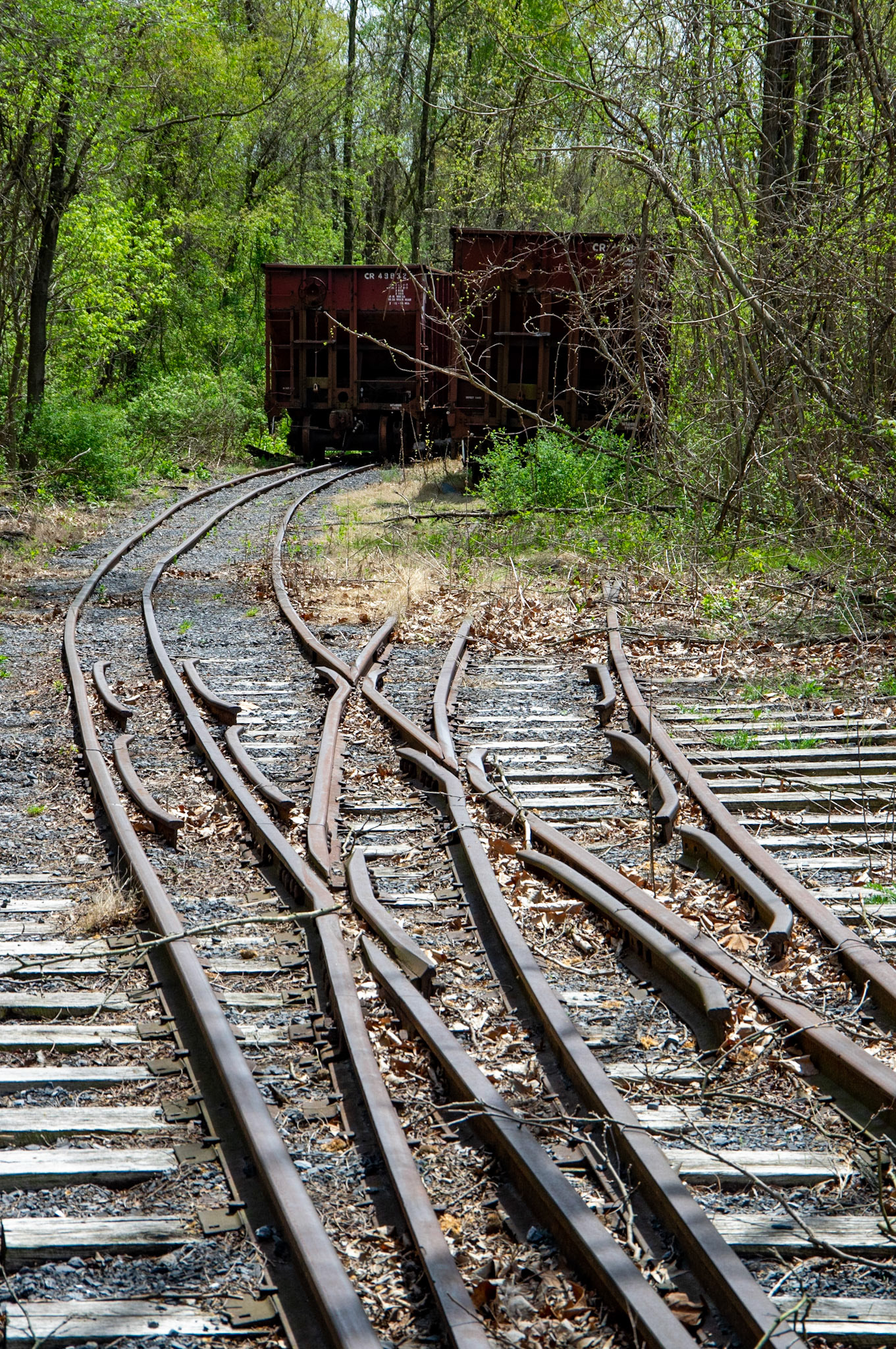 Abandonded East Broad Top narrow-gauge cars in Mt. Union, Pa. on April 23, 2017.