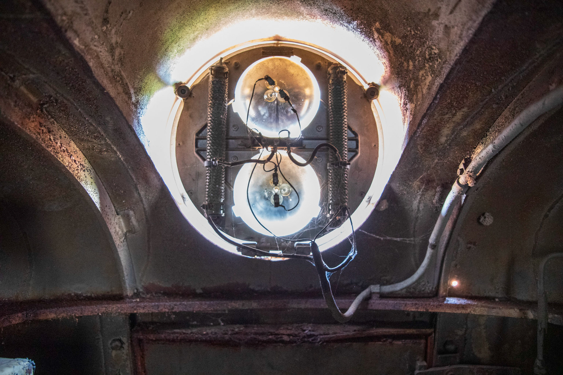 Headlight features two potentiometer coils to adjust voltage