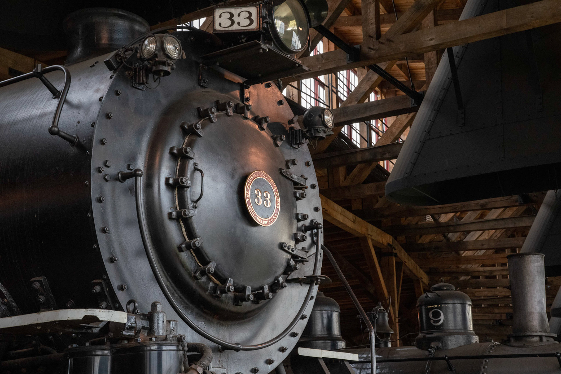 Lake Superior &amp; Ishpeming 2-8-0 No. 33 at the Age of Steam roundhouse, Jan. 13, 2022