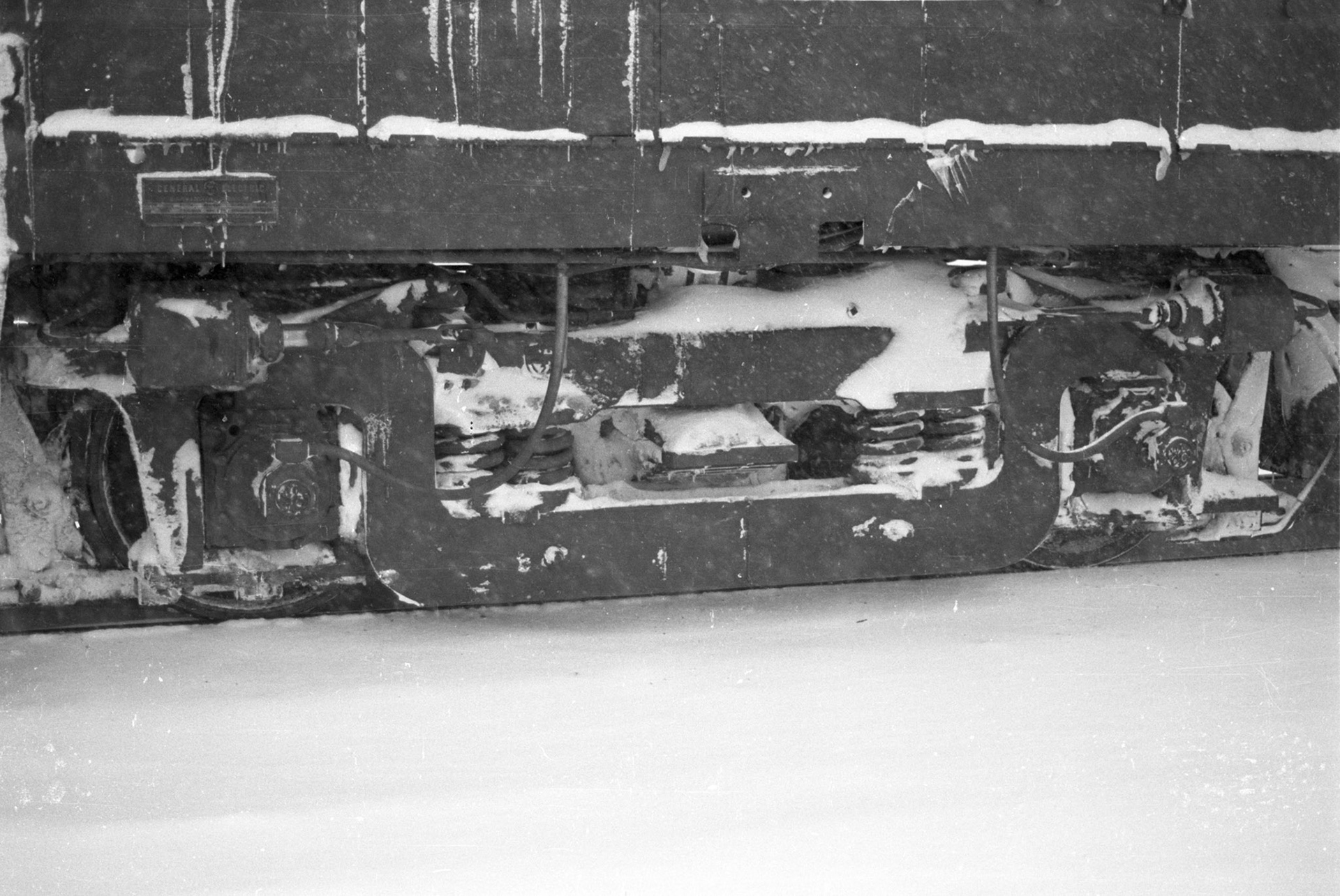 Truck of Conrail 2781, on the controlled siding at Savannah, NY, winter, 1979.