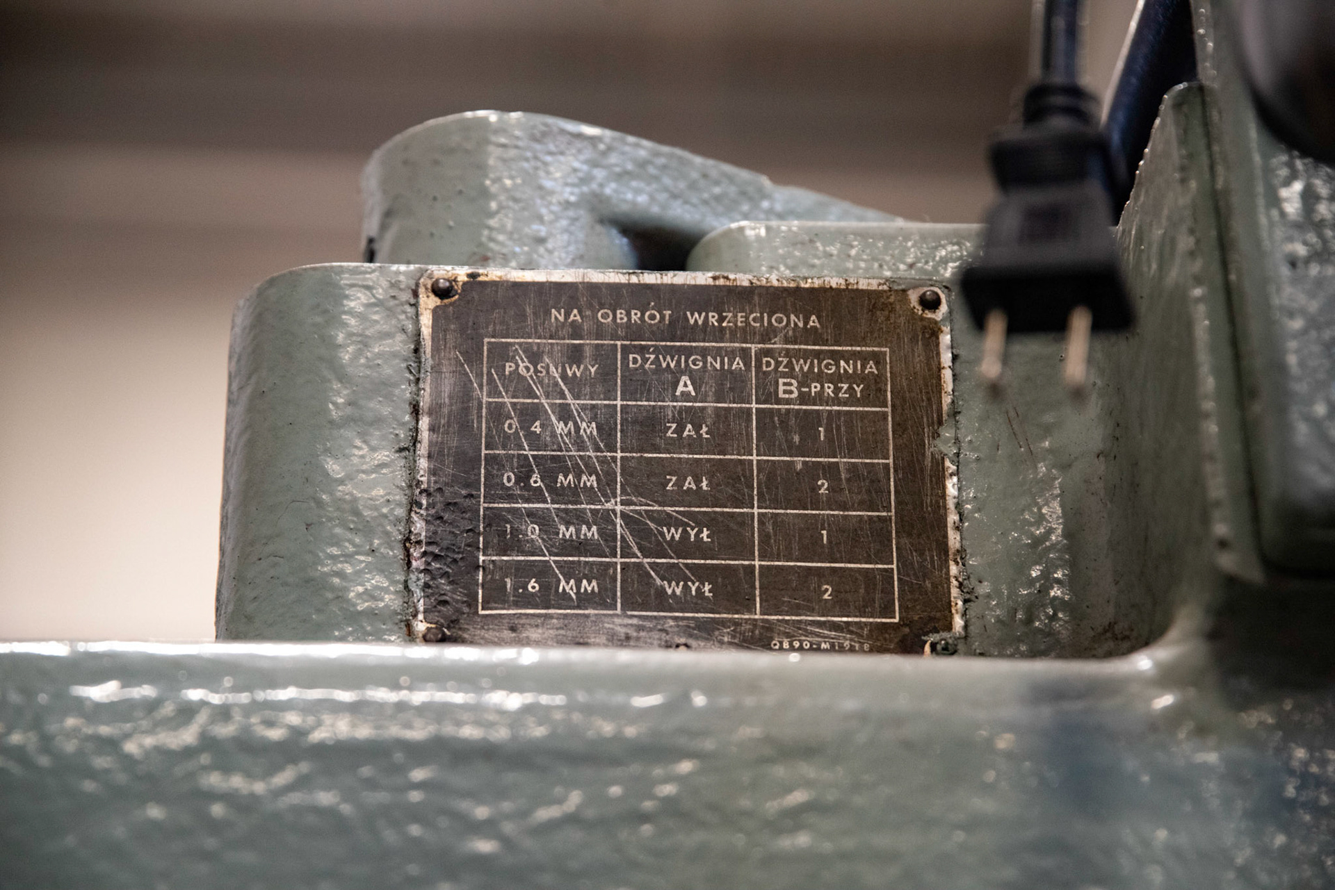 Wheel turning lathe at the Age of Steam roundhouse, Jan. 13, 2022. The lathe was built in the U.S. for Poland's powst WWII recovery efforts.