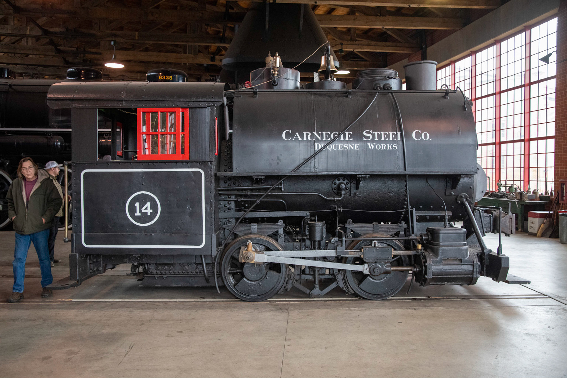 Carnegie Steel 0-4-0T Saddletank No. 14 at the Age of Steam roundhouse, Jan. 13, 2022