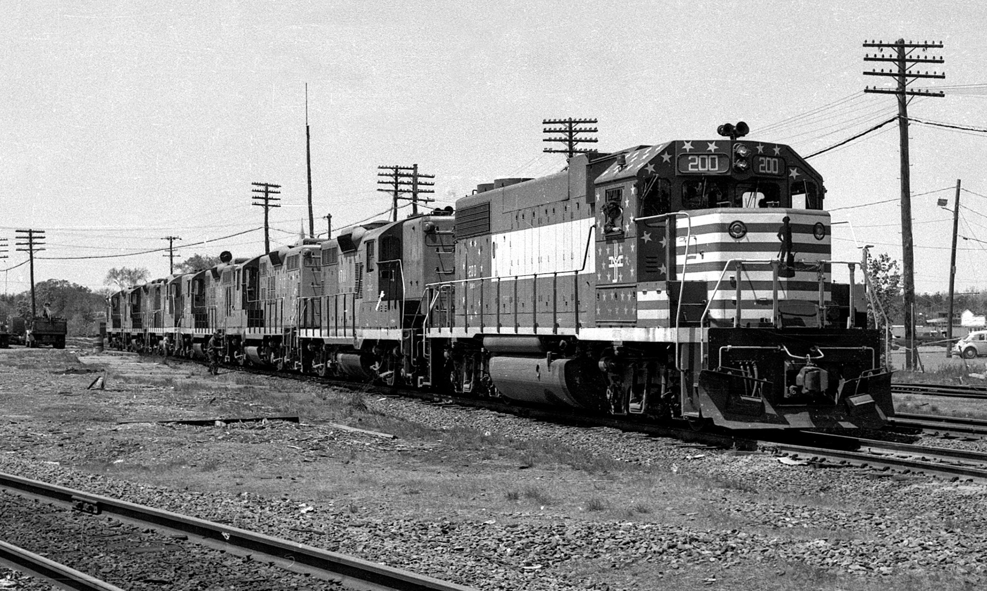 B&M bicentennial #200 at Ayer, Mass., 1976