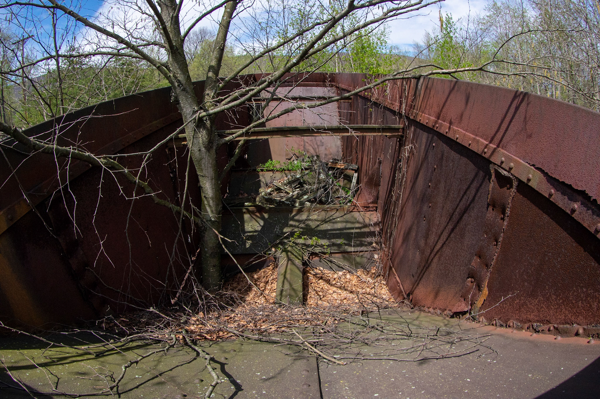Abandonded East Broad Top narrow-gauge cars in Mt. Union, Pa. on April 23, 2017.