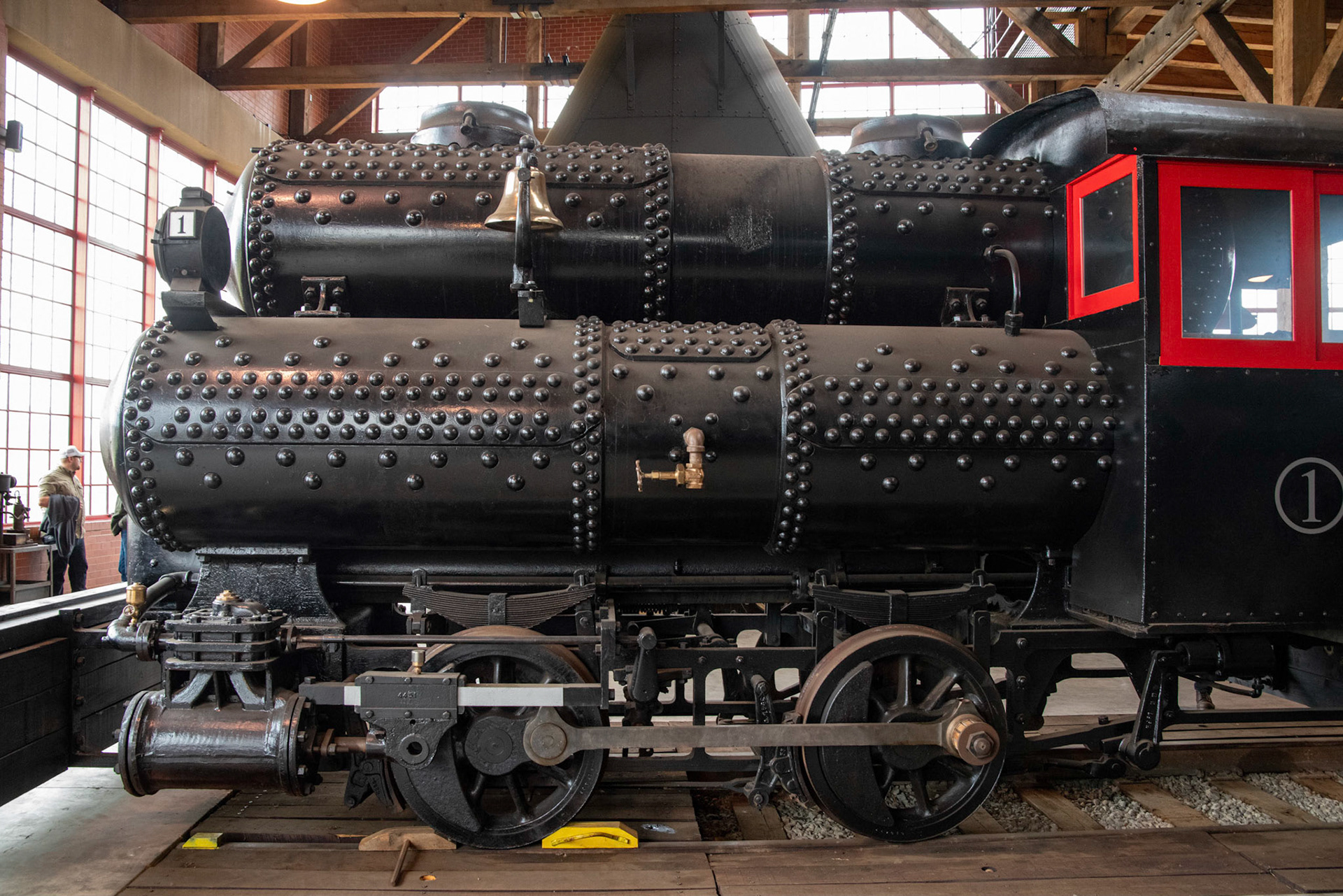 Compressed Air 0-4-0 No. 1 built by H.K. Porter – Pittsburgh, Penn. in November 1915. Loco ran on compressed air (Pneumatic) known as a "fireless boiler" at the Age of Steam roundhouse, Jan. 13, 2022