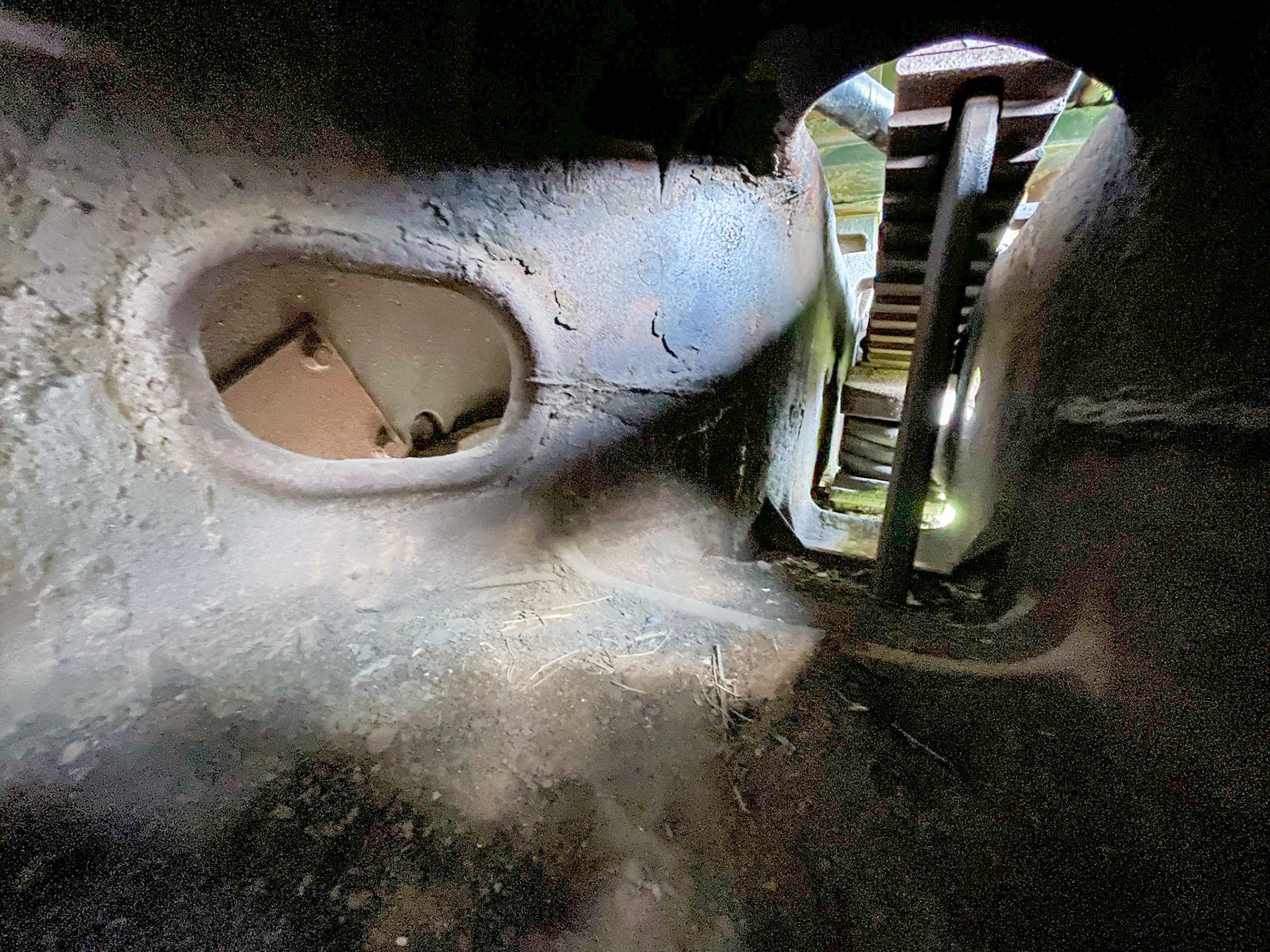 Inside the main truck frame casting