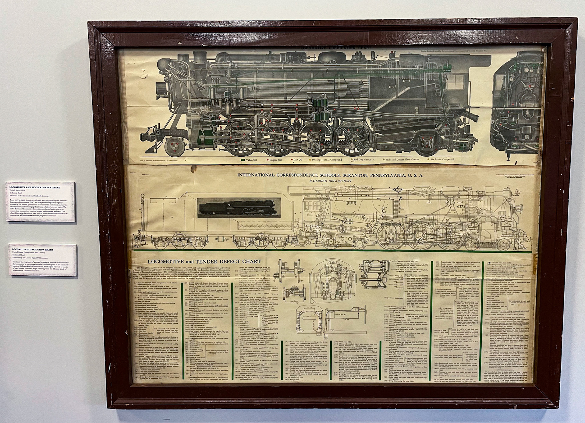 Lubrication charts at the Age of Steam roundhouse, Jan. 13, 2022