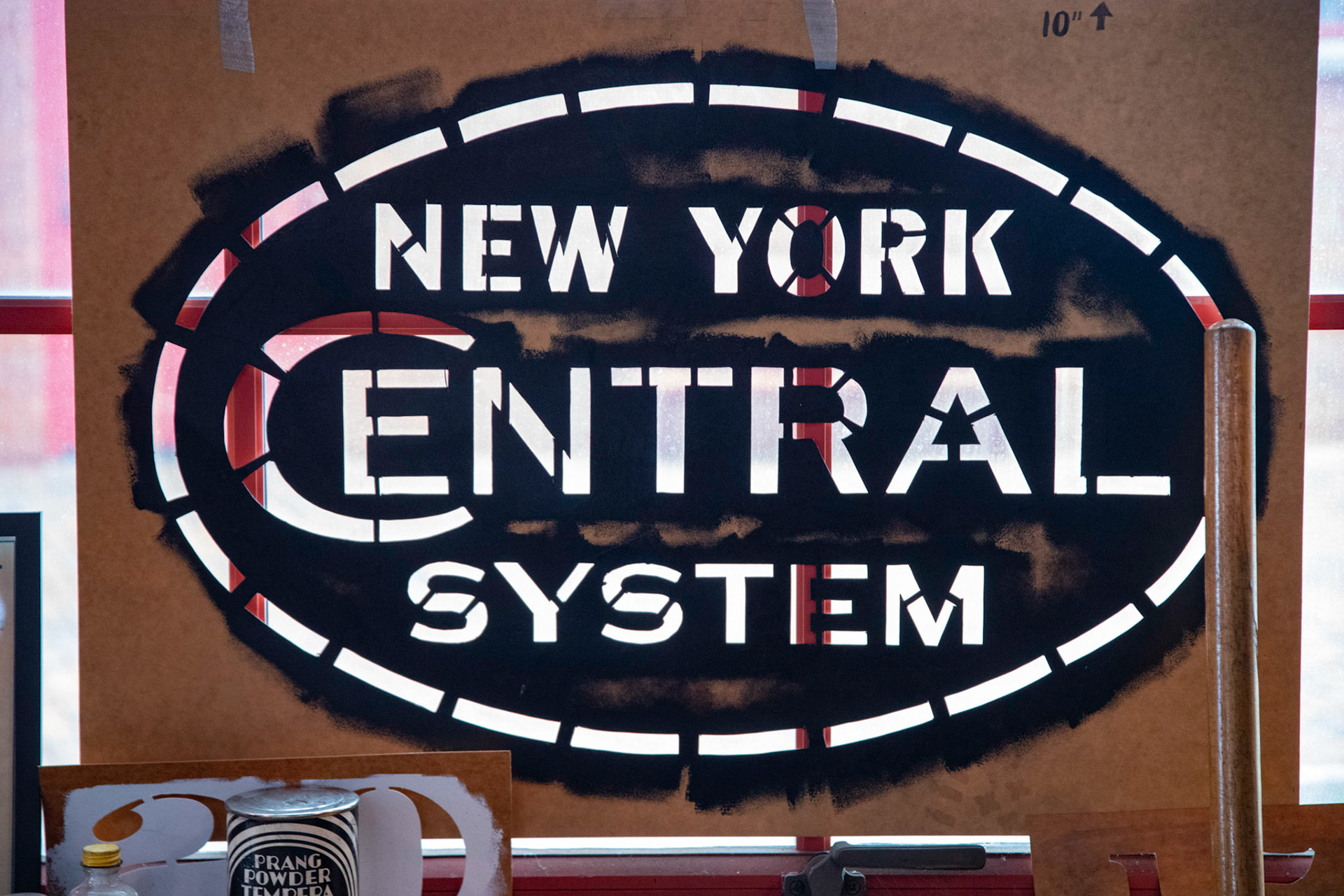 New York Central stencil at the Age of Steam roundhouse, Jan. 13, 2022