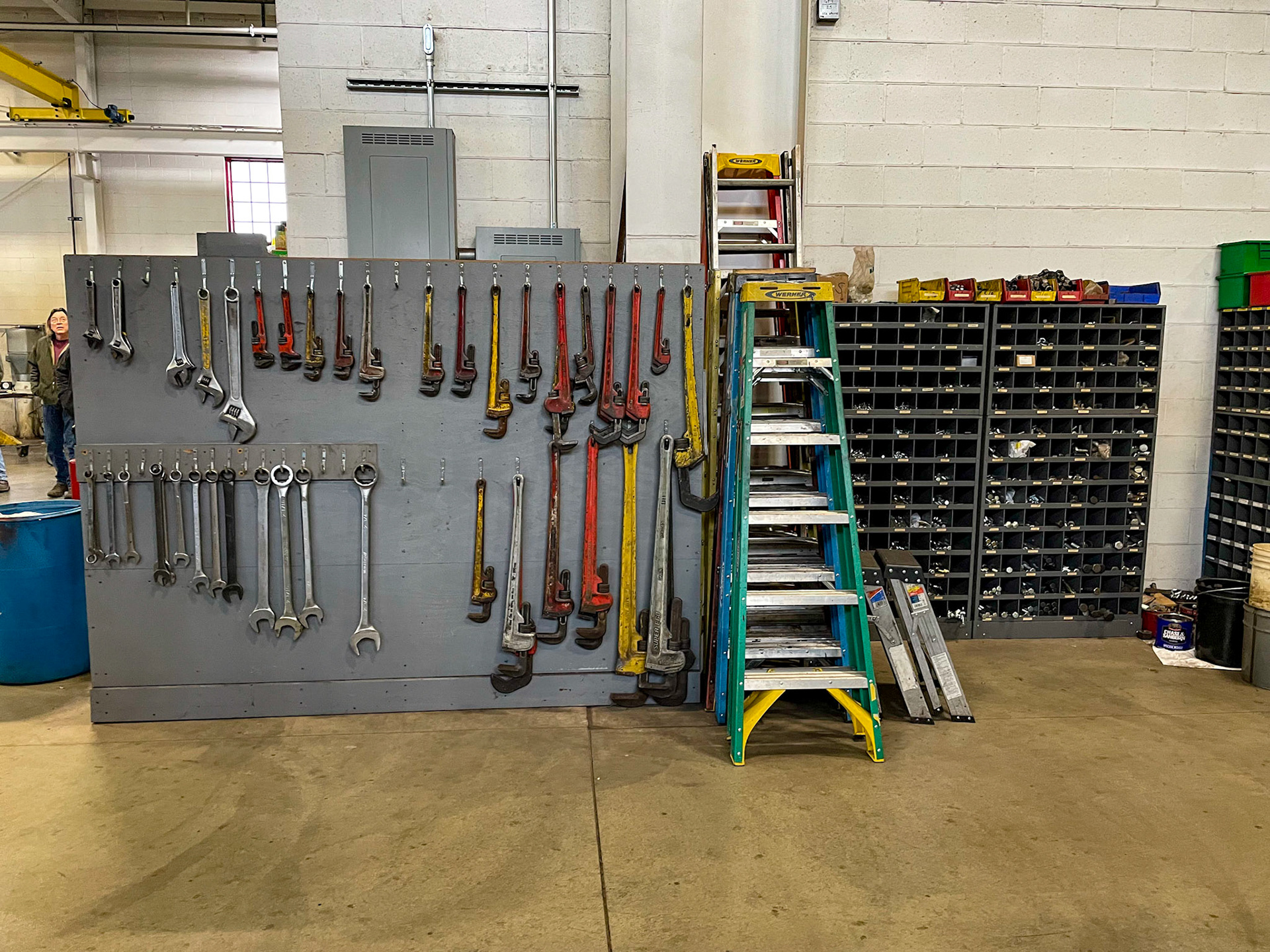 Pipe wrenches at the Age of Steam roundhouse, Jan. 13, 2022