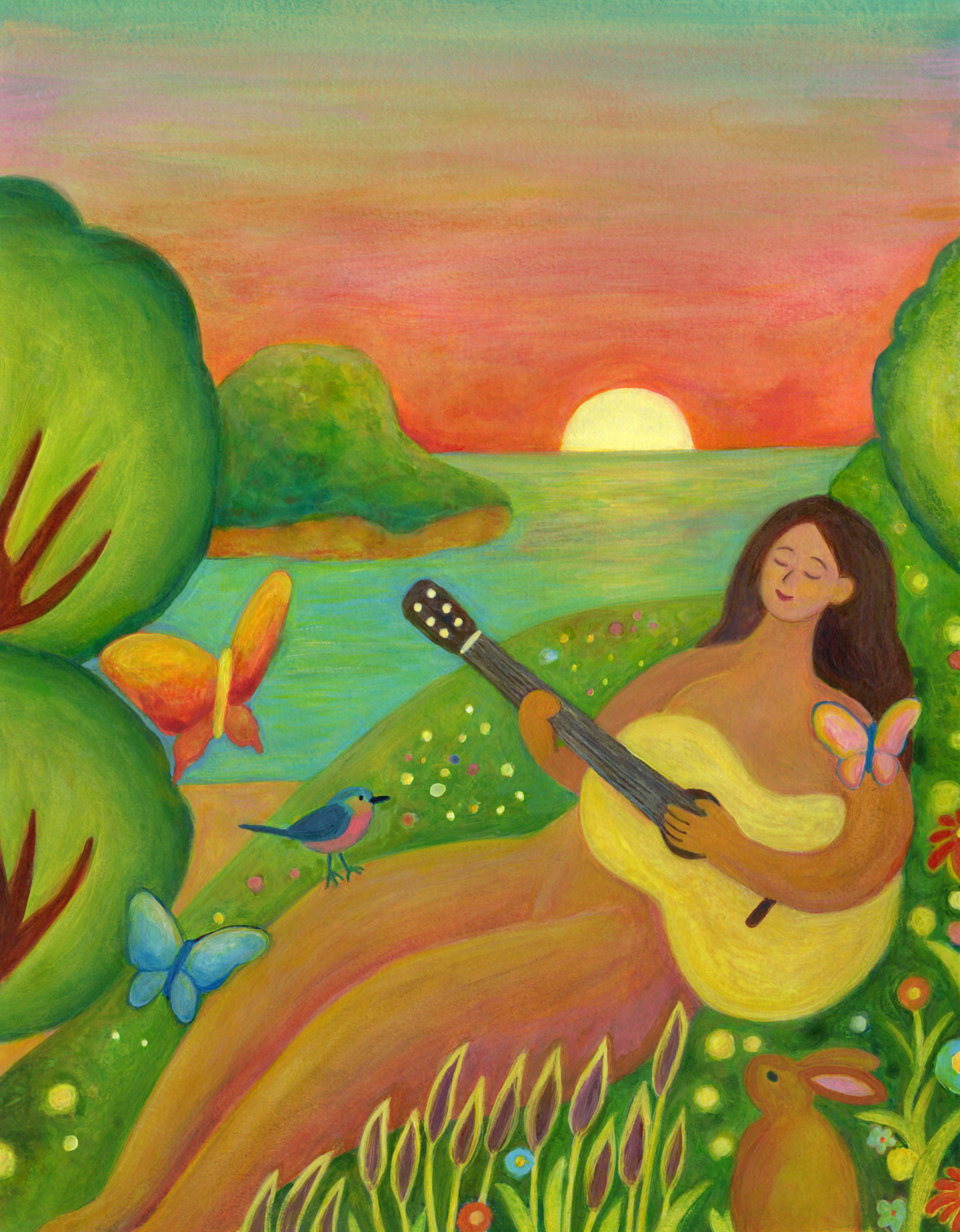 Playing Guitar by the Seaside 2024