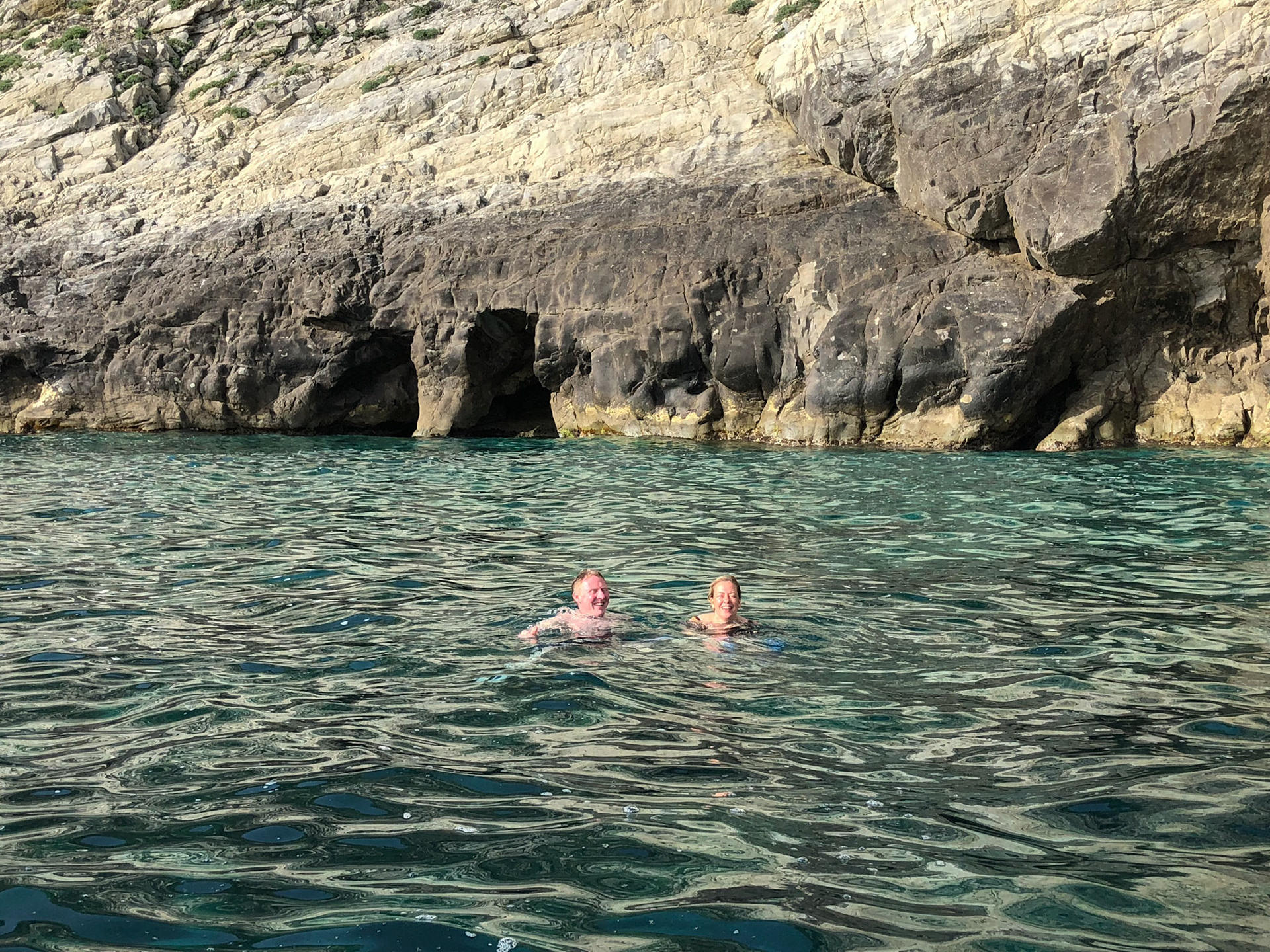 Taking a break from the boat tour to enjoy the water, so fun!