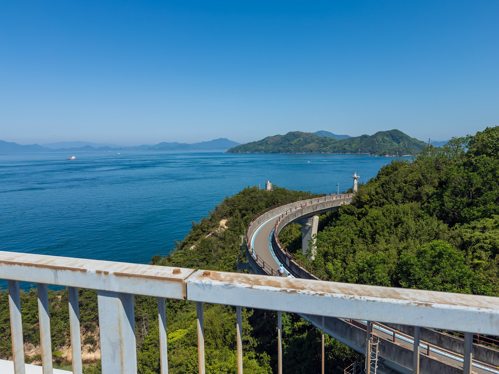 The view of the Shimanami Kaido route you usually see associated with the ride.