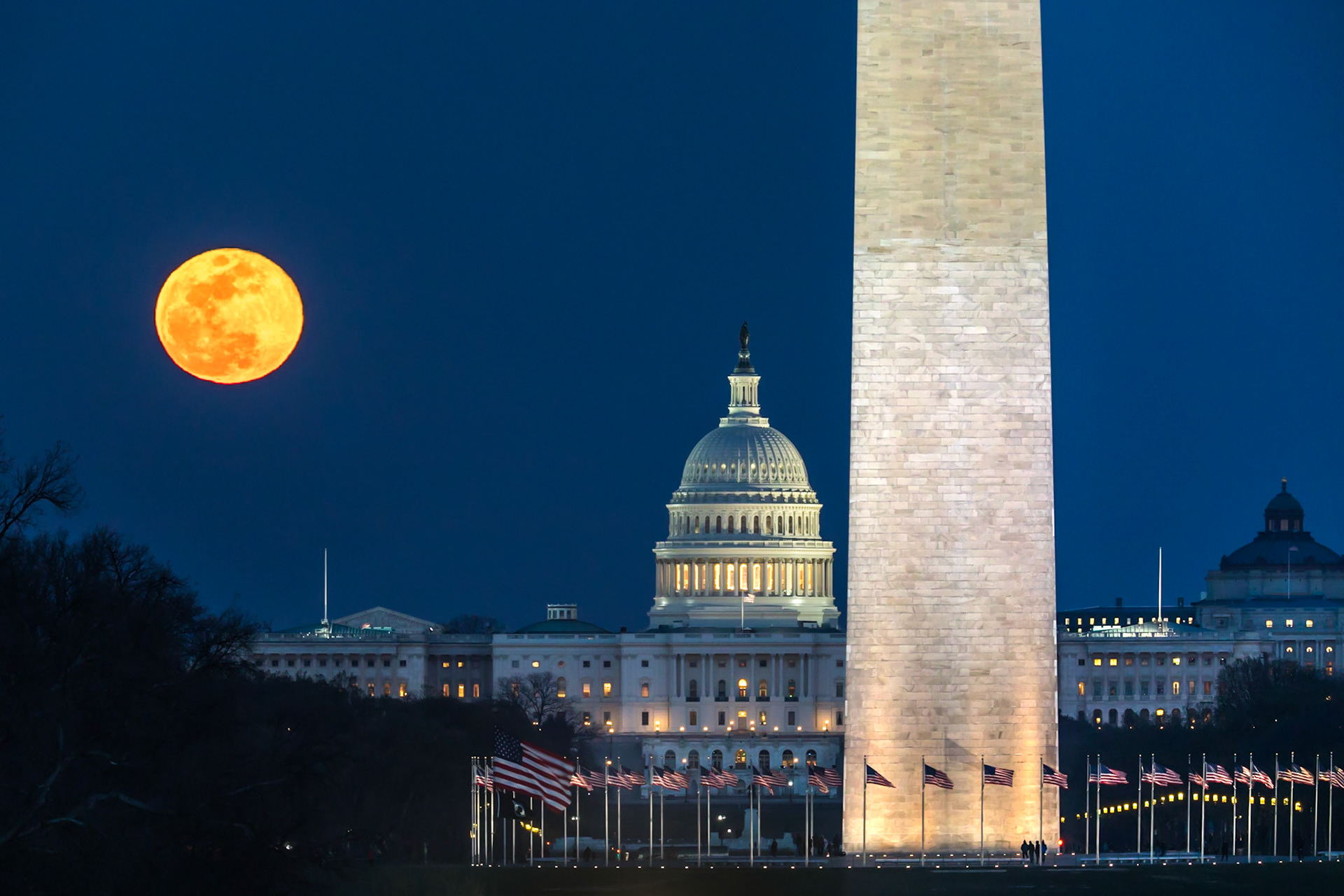 Full Moon rising over the capital