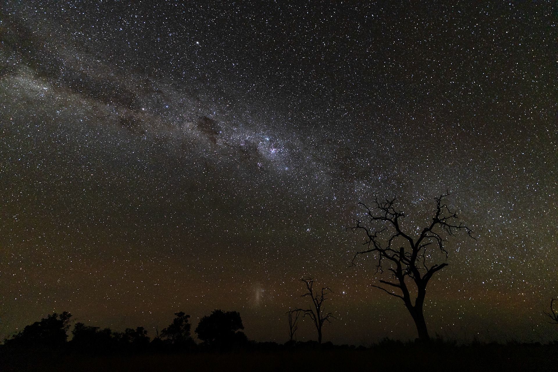 You can actually see a second galaxy below the Milky Way in this photo. Based on my research, I'm pretty sure its the Large Magellanic Cloud LMC.