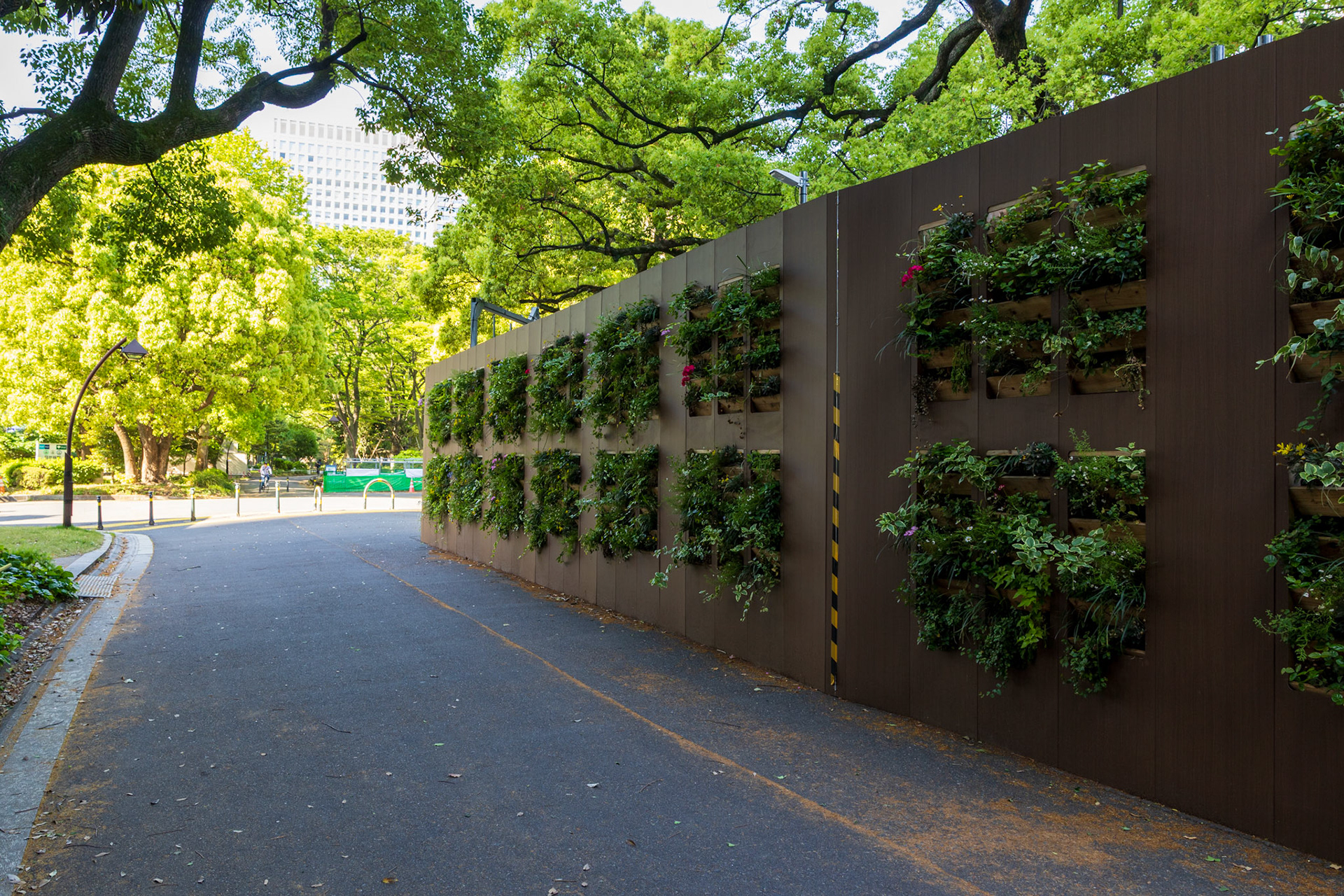 This was a construction barrier with live plants