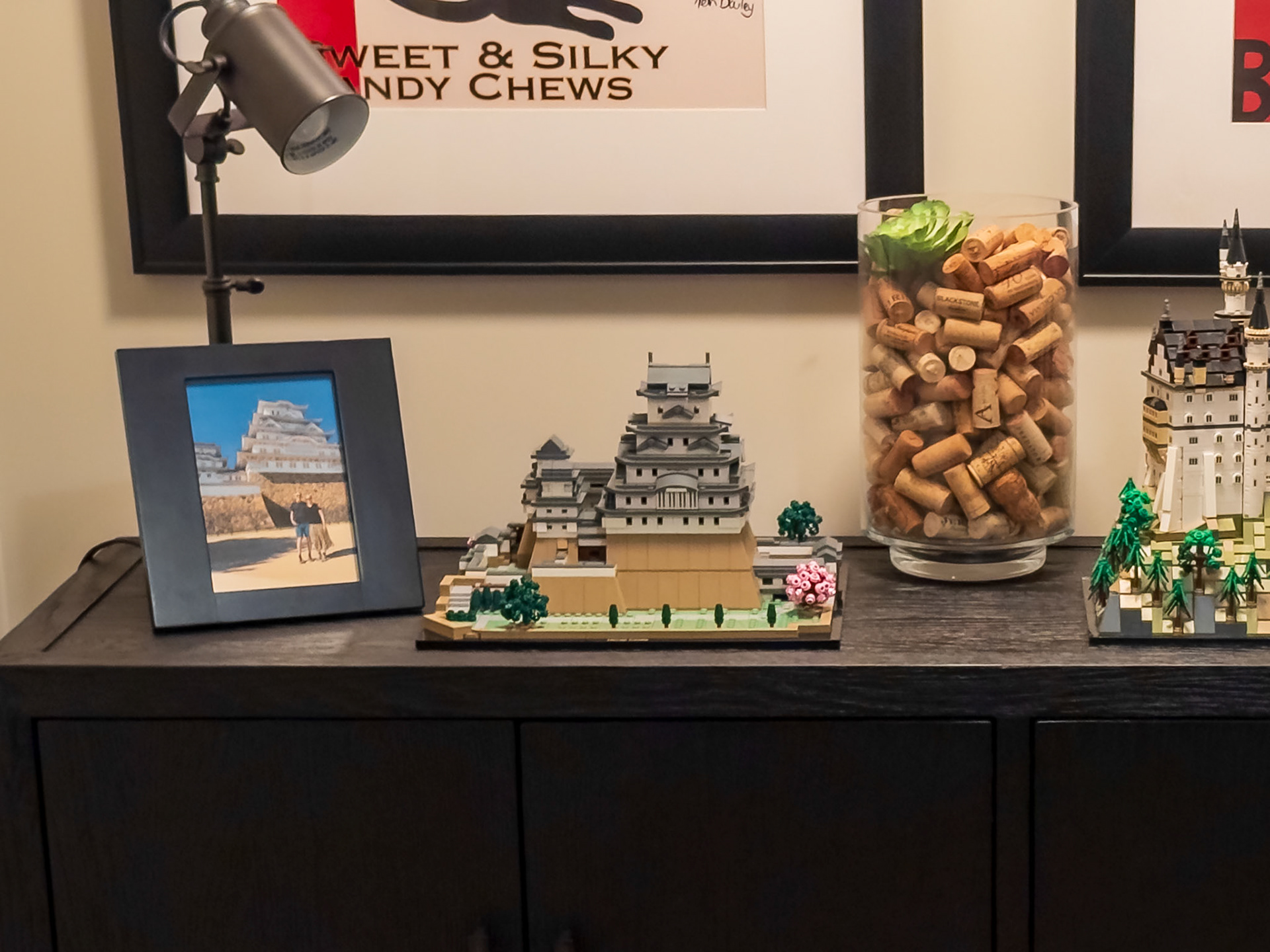 Back at home, my Himeji Castle and our photo to go with our Neuschwanstein Lego Castle and photo