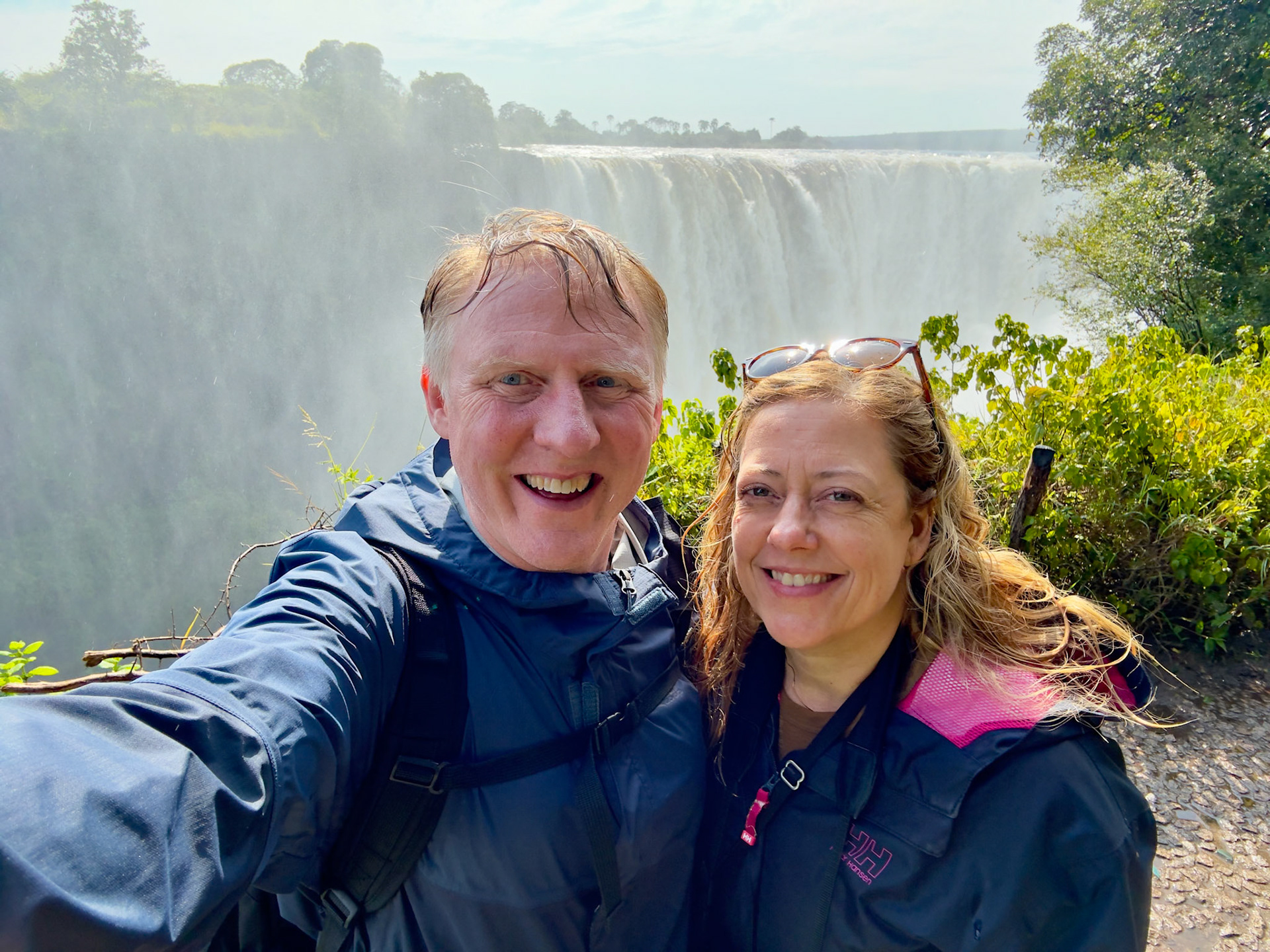 Soaked by the mist of Victoria Falls and loving every minute!