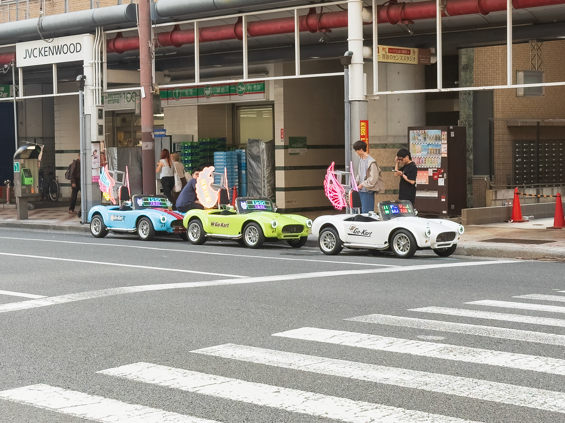 In addition to Mario go-carts, we also saw these little go cart cars you could rent.
