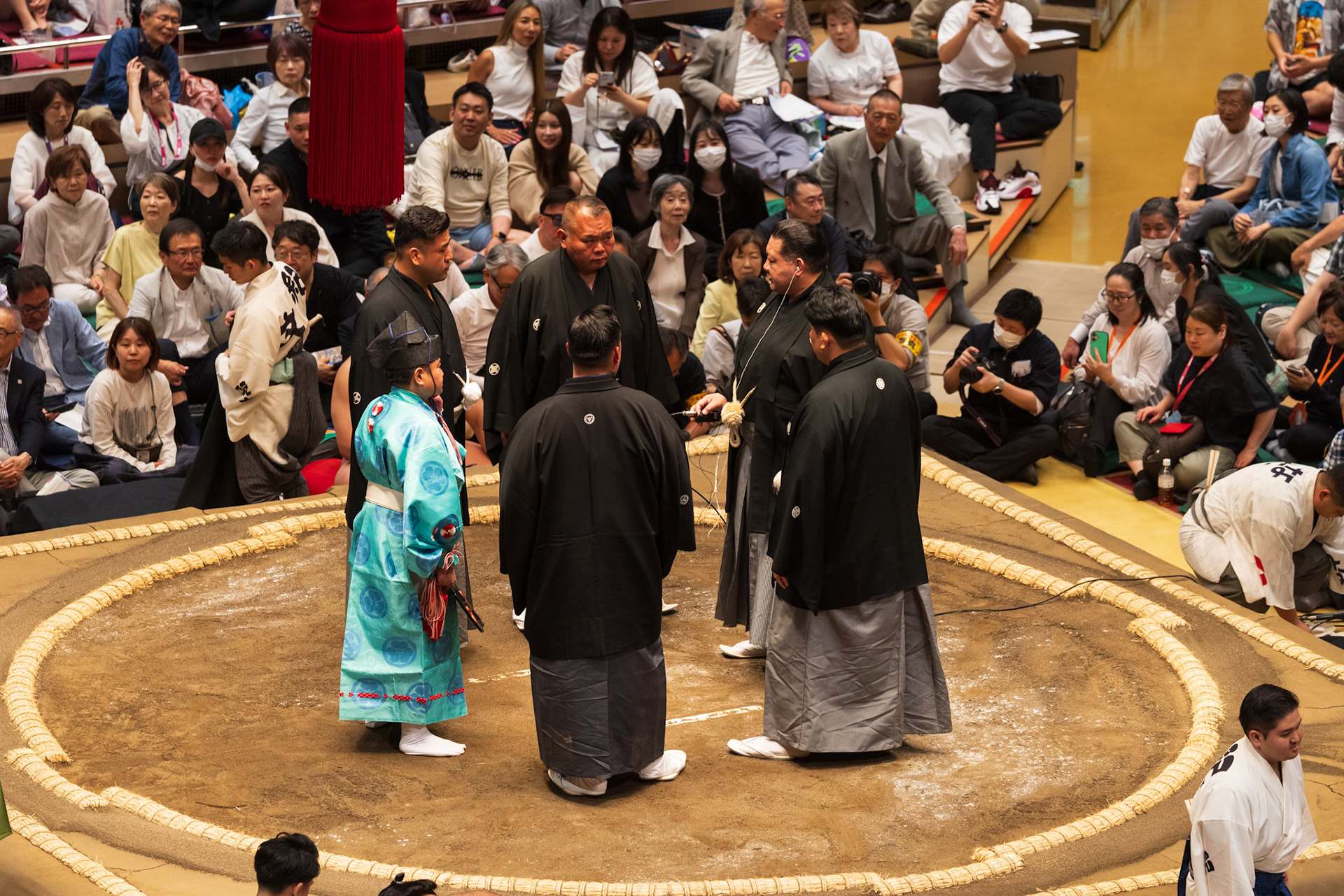 Judges conferring after a close match