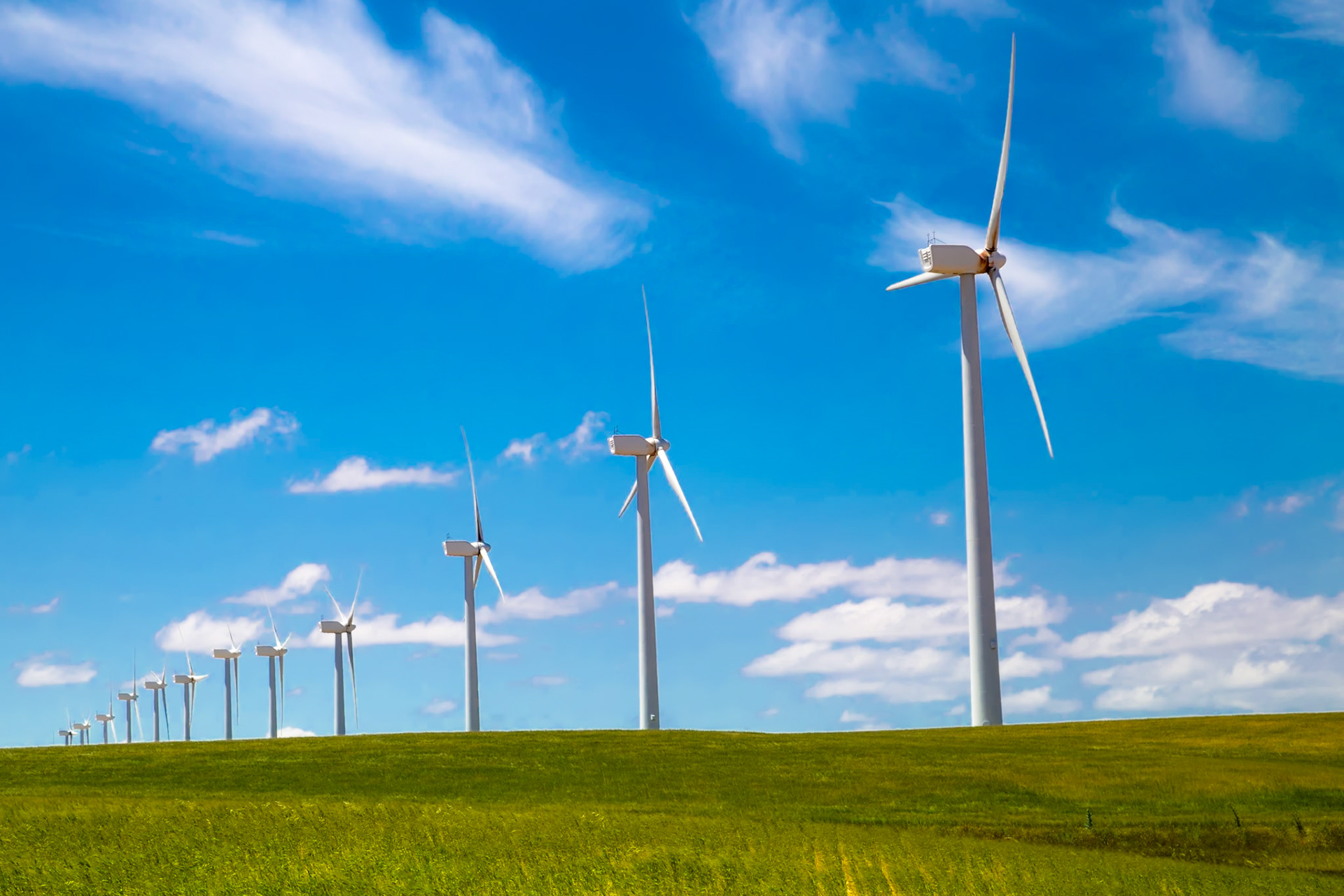 Windmills in the hills of Spain.
