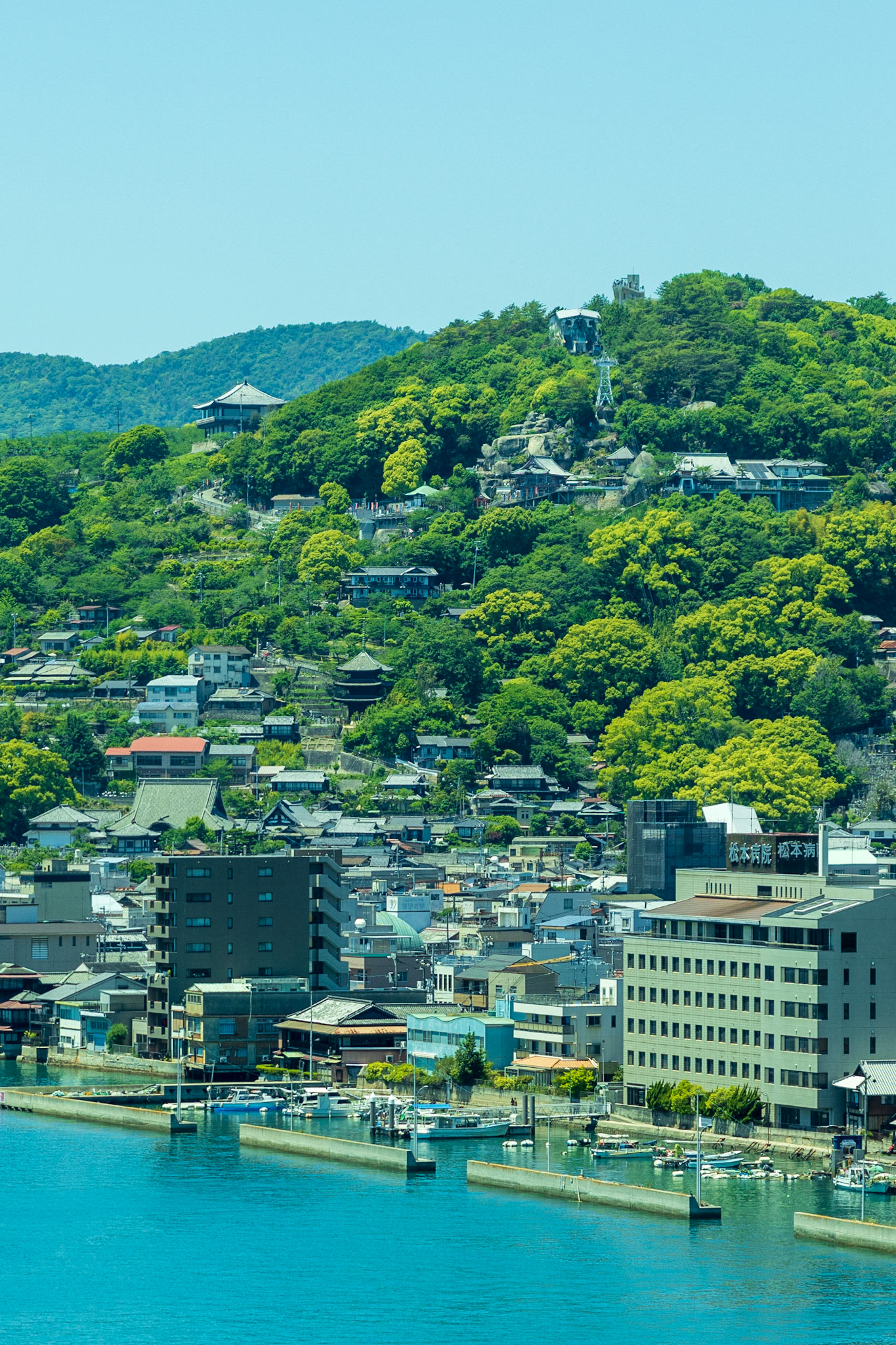 View of the Mt. Senkoji Ropeway from afar
