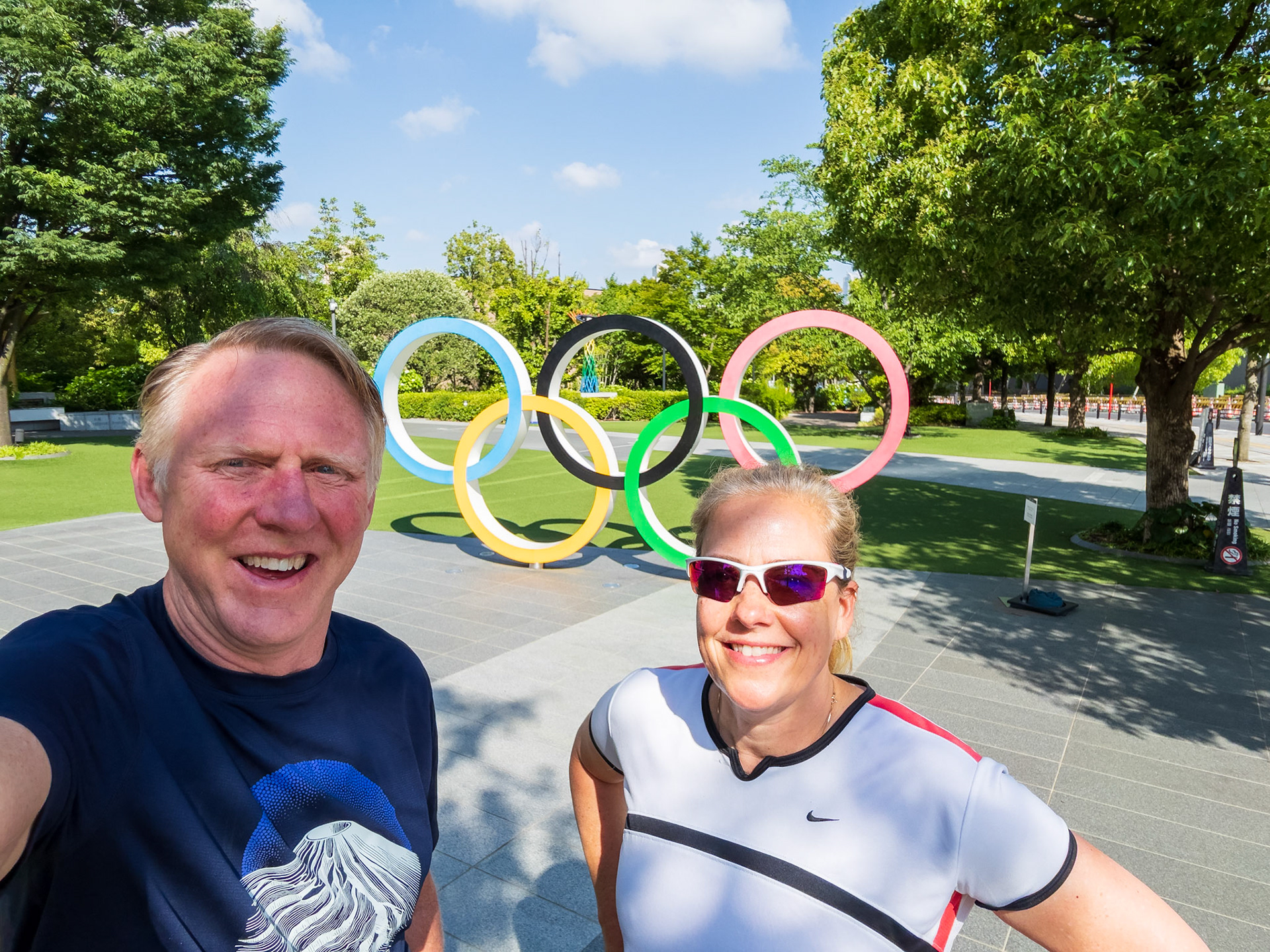 Pre-flight run past Olympic Stadium