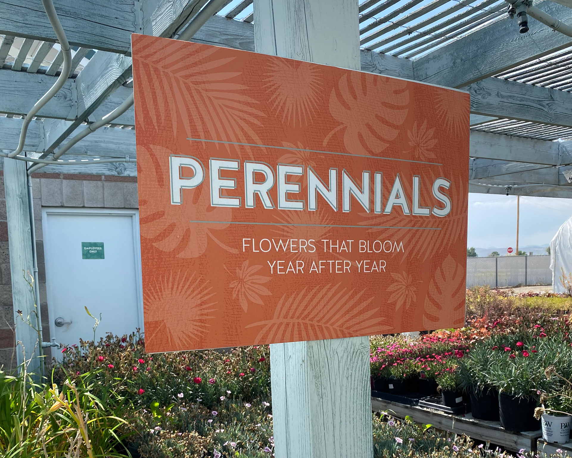 Signage used to designate each plants growing season.
