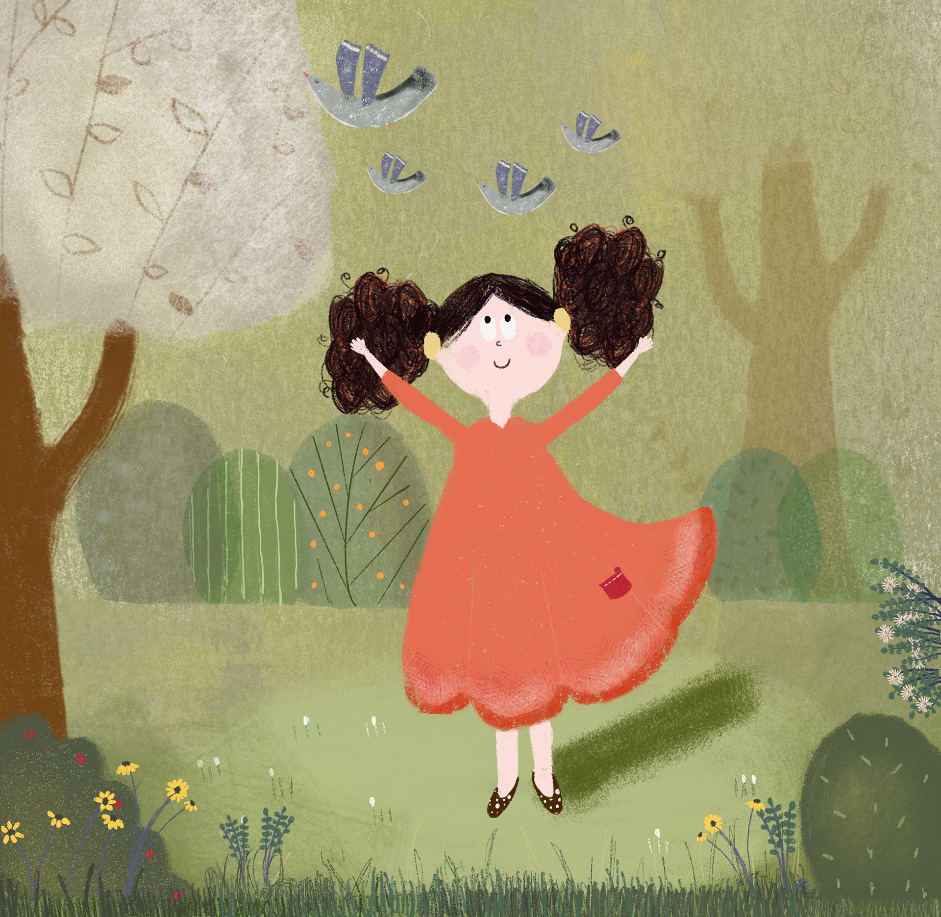 Dancing in the Park – Barefoot joy, carried away by the breeze.