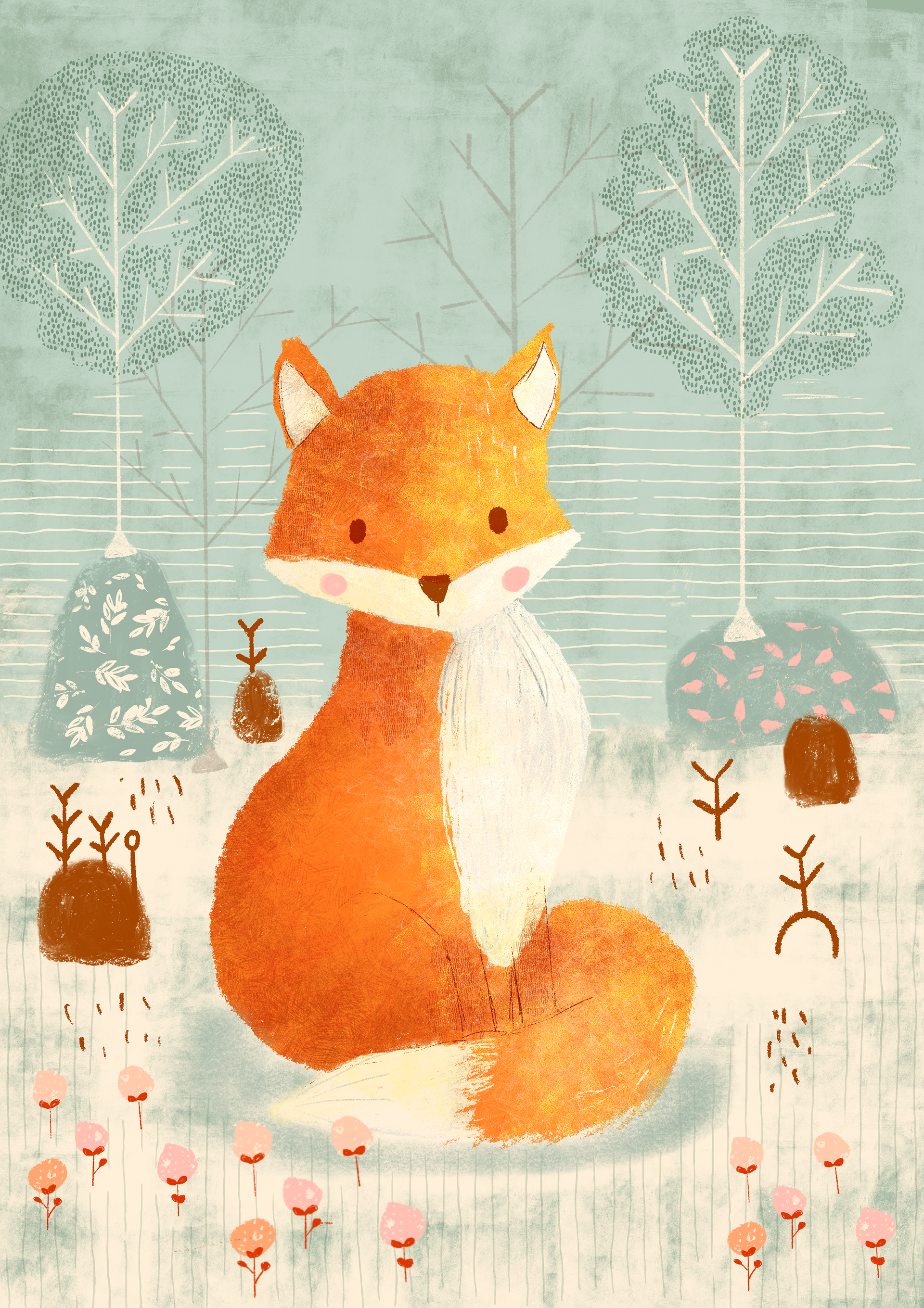 Fox in the Forest – Soft paws and bright eyes, carrying a secret only the woods will ever know.