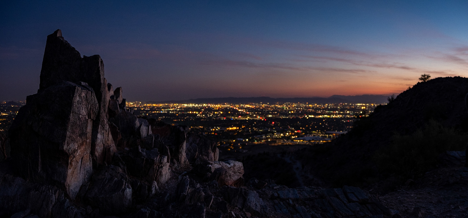 Phoenix lights up as the night creeps in.