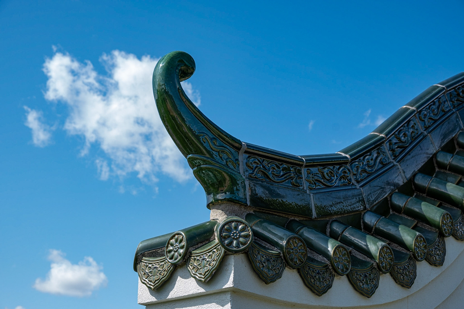 Roof edge of a Japanese entry arch.