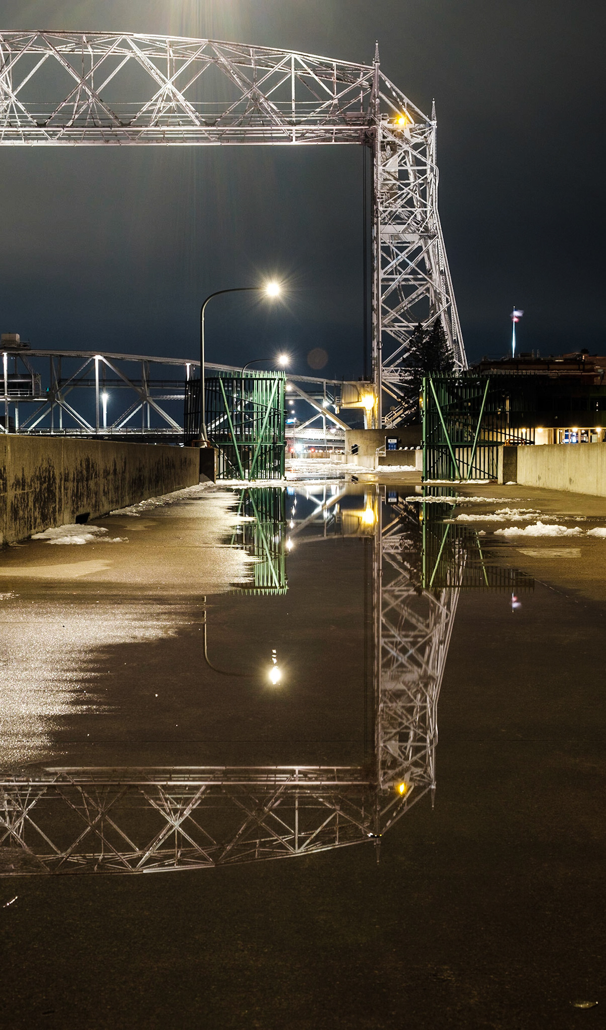 This end is up and that end is up, wait? More reflections from the melting snow.