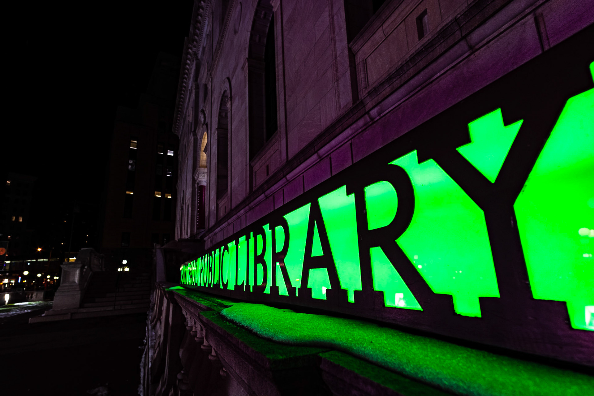 St. Paul Public Library. Just a fun push of perspective and color.