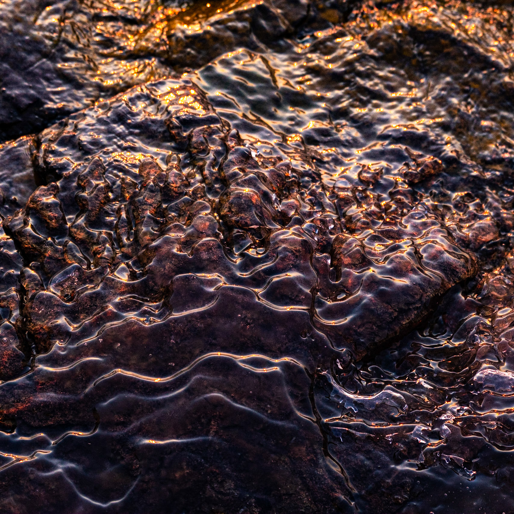 A mix between liquid and a solid state of water. So smooth, so soft, so frozen and so slippery. Glad I had my spikes on.