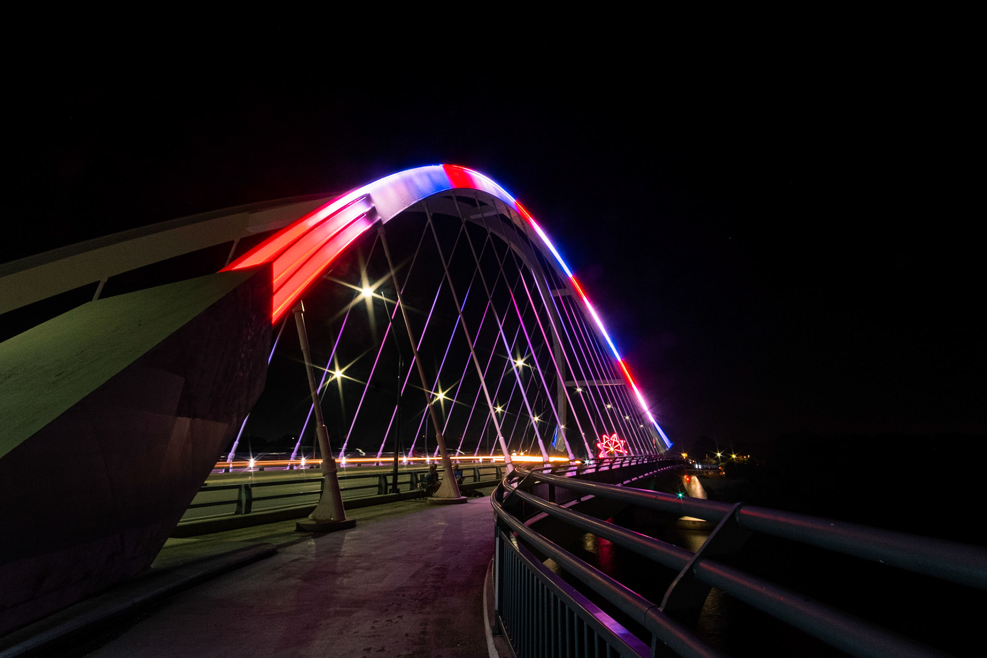 Lowry Ave Bridge on 4th of July, 2019 along with Betty Danger's Country Club and it's farris wheel in the background.