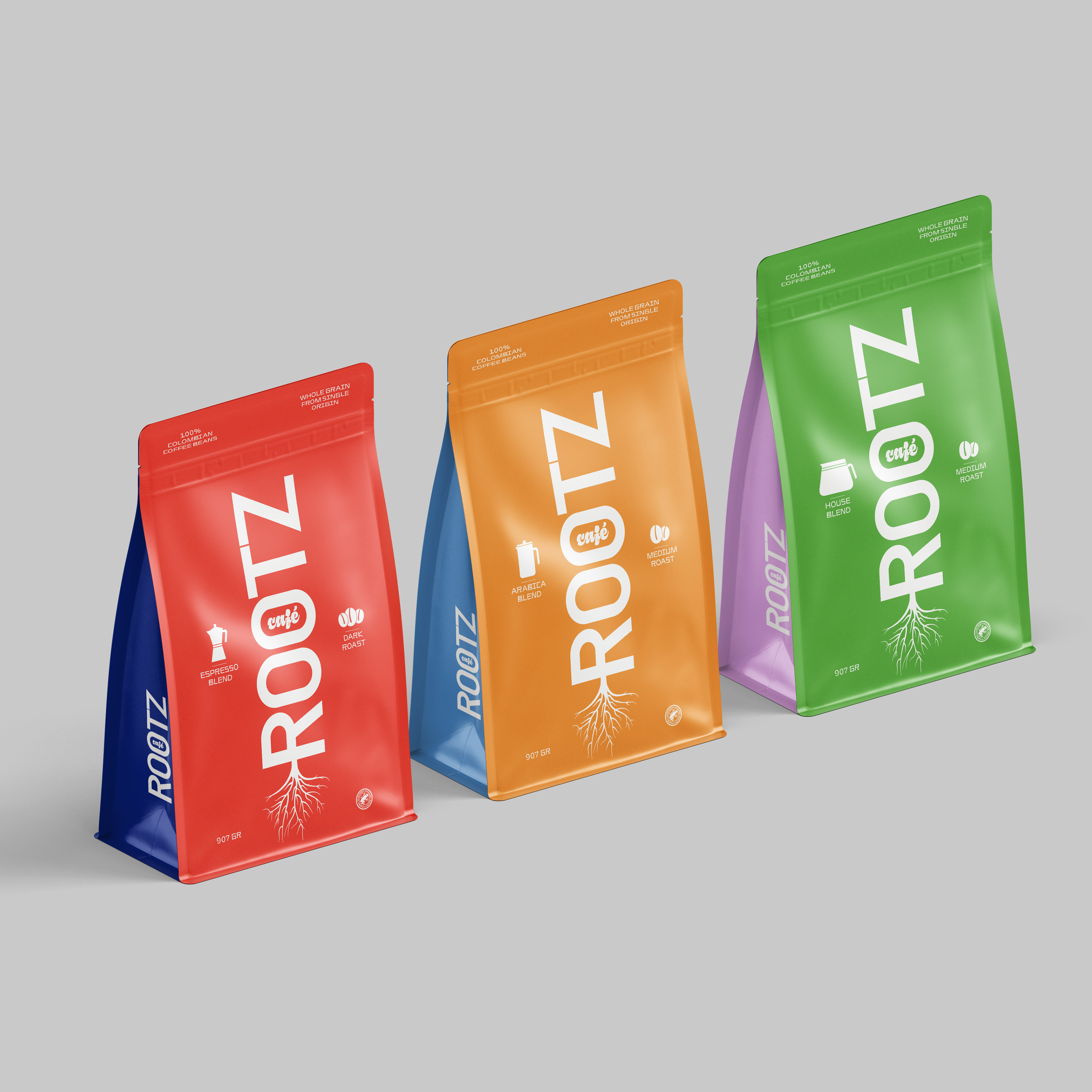 Packaging / emballage pour Café Rootz.