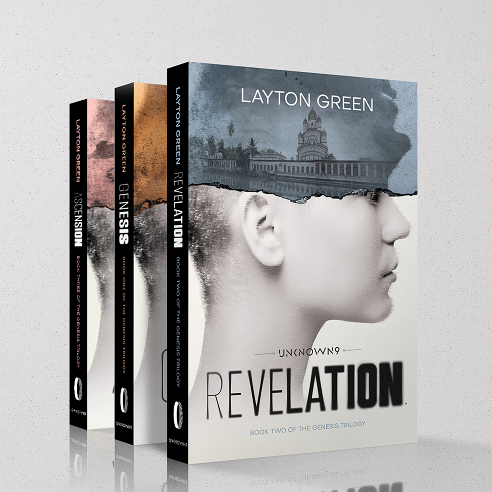 Création de couverture de la trilogie Genesis de Layton Green.
