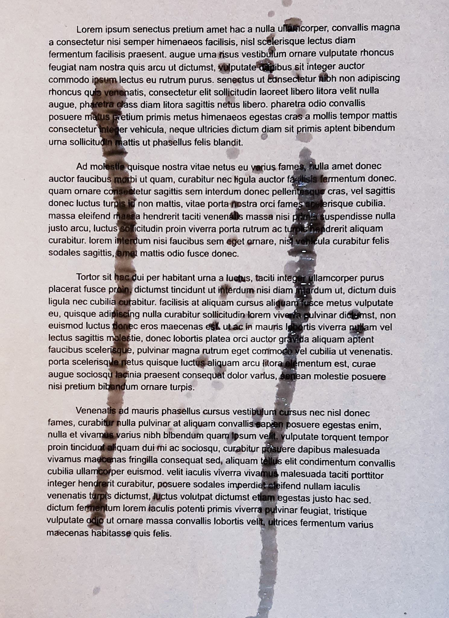 Papel manteiga, impressão jato de tinta e água
