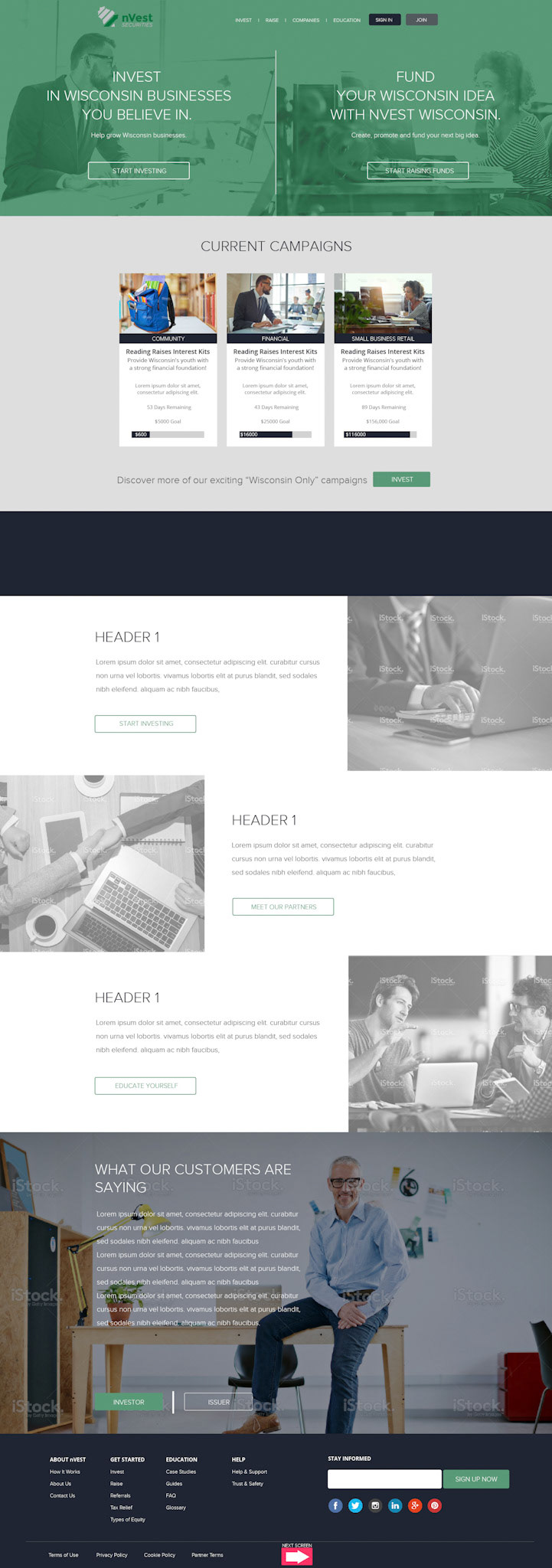 High Fidelity Mock-up - Landing Page 2