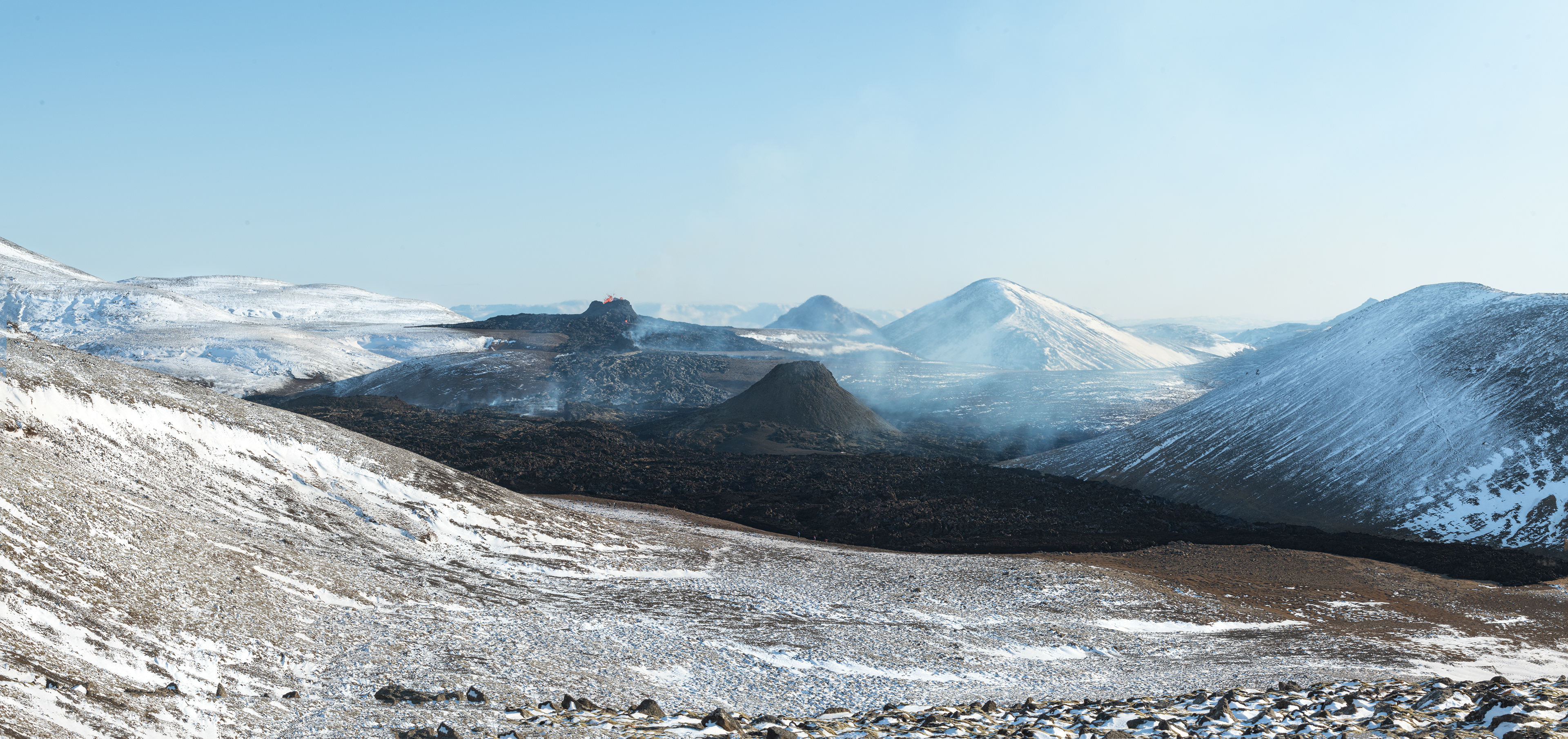 The three craters that now dominate the area on April 10th