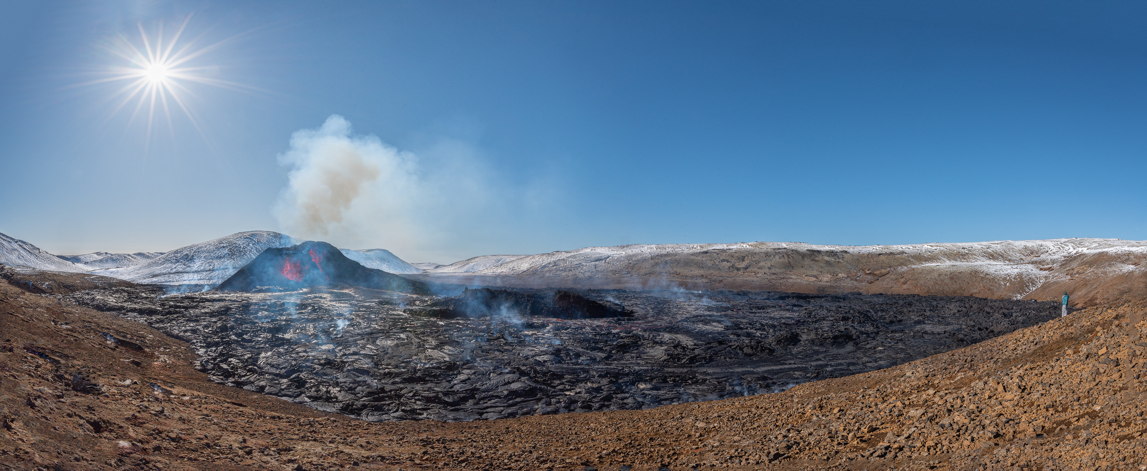 The girl by the volcano