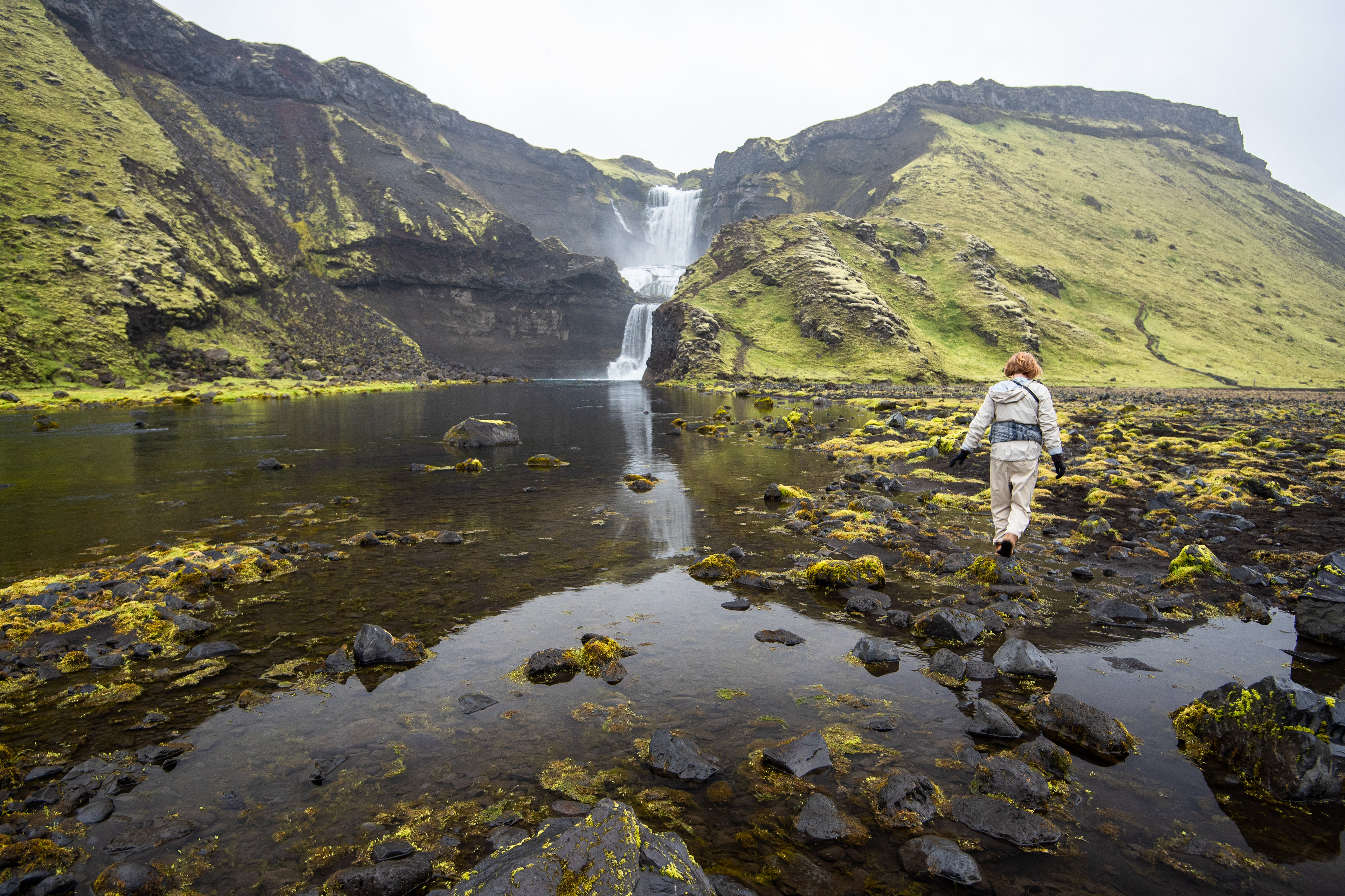 Ófærufoss from the bottom of the fissure Eldgjá 