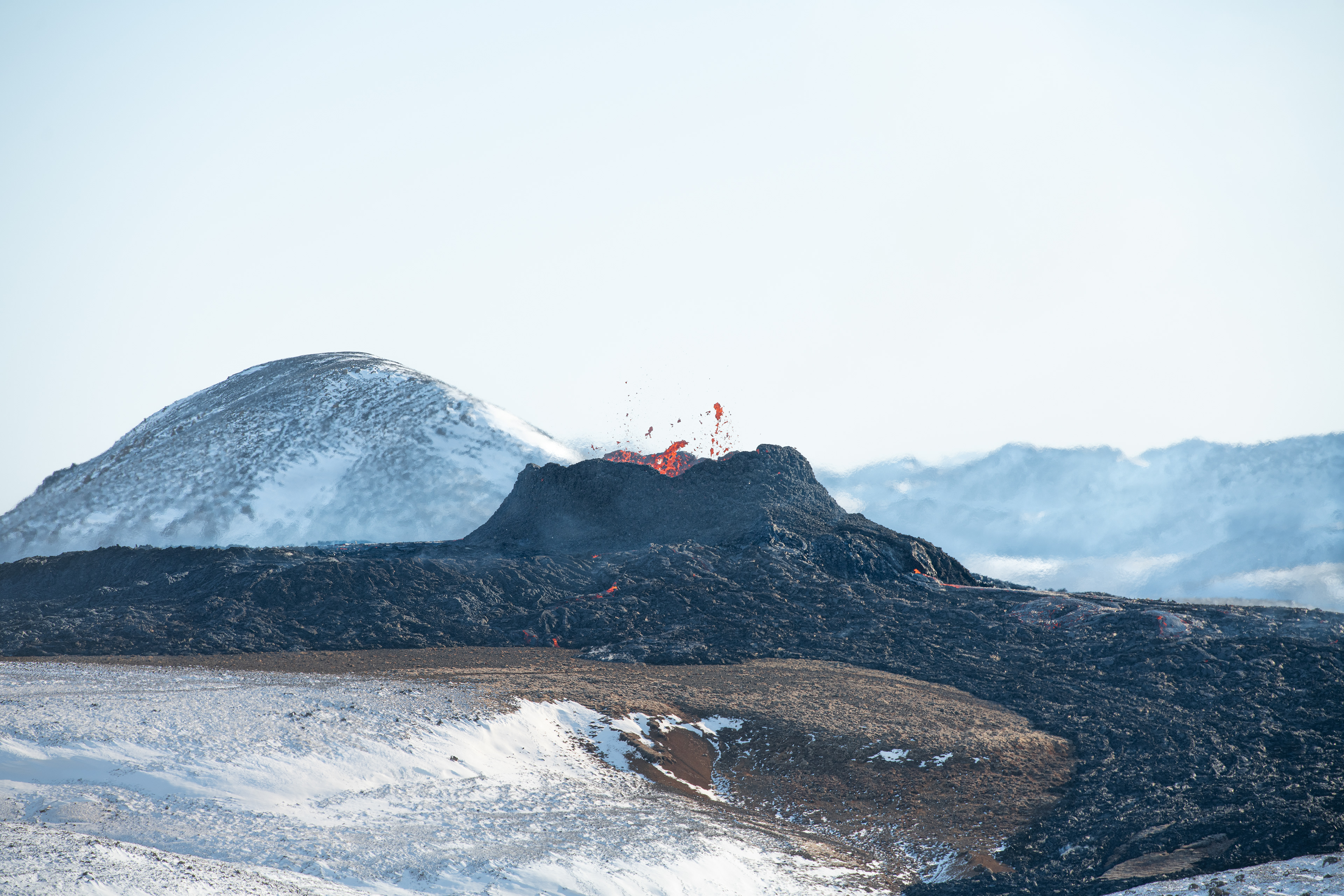 The second crater that opened on a new fissure during the Easter holidays