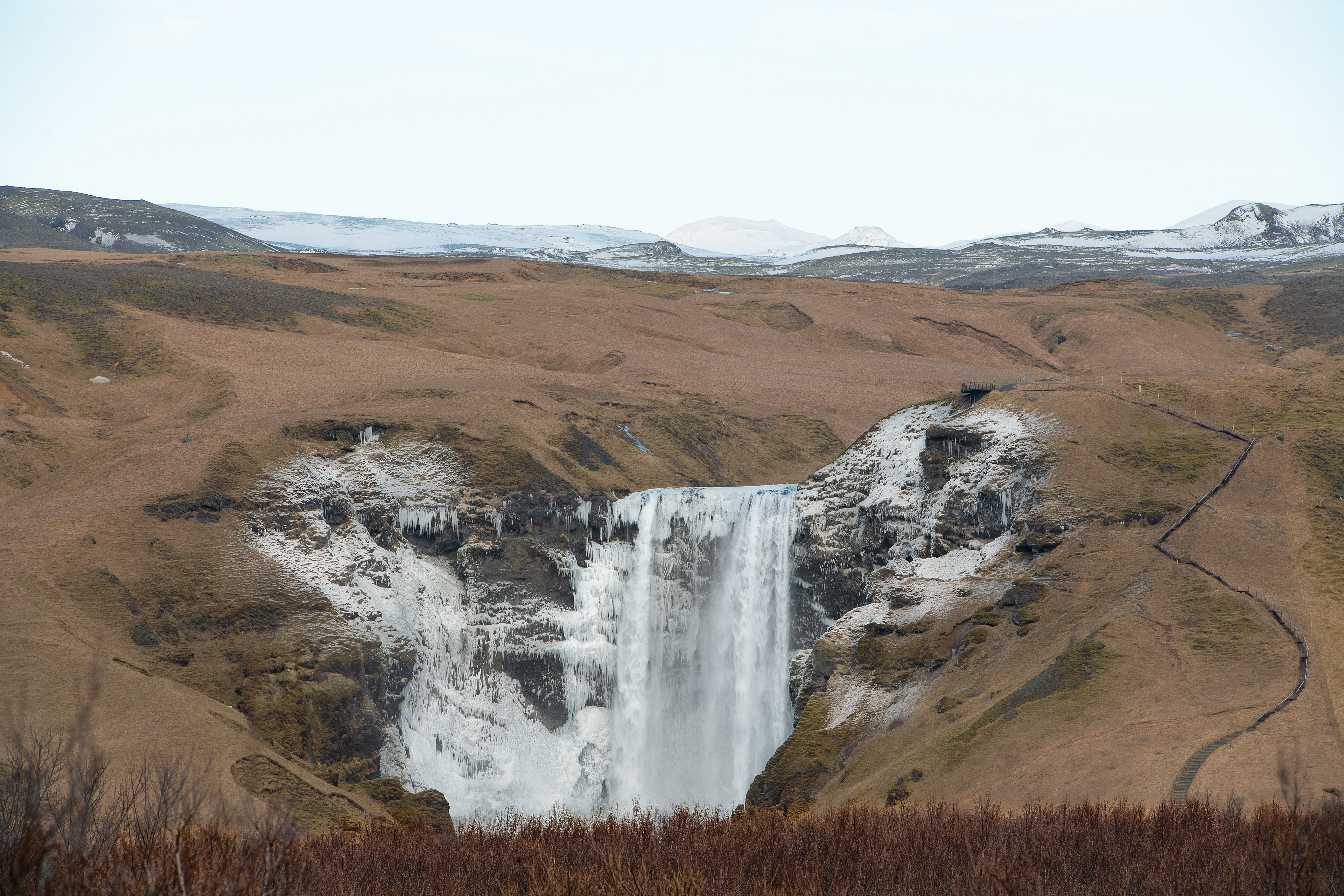 Skógafoss waterfall in the South Region in Iceland 