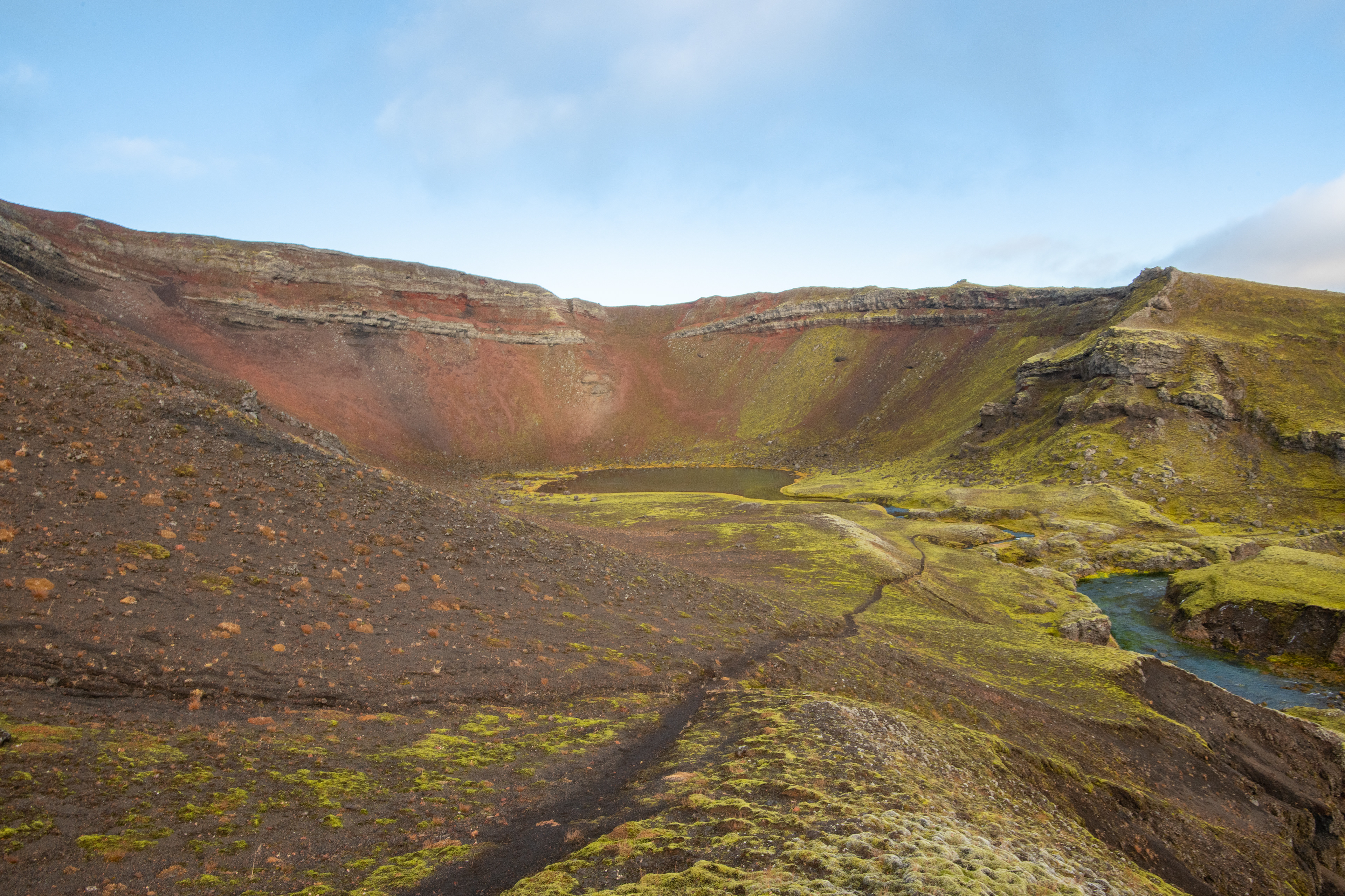 A view from the west from the bottom of the crater
