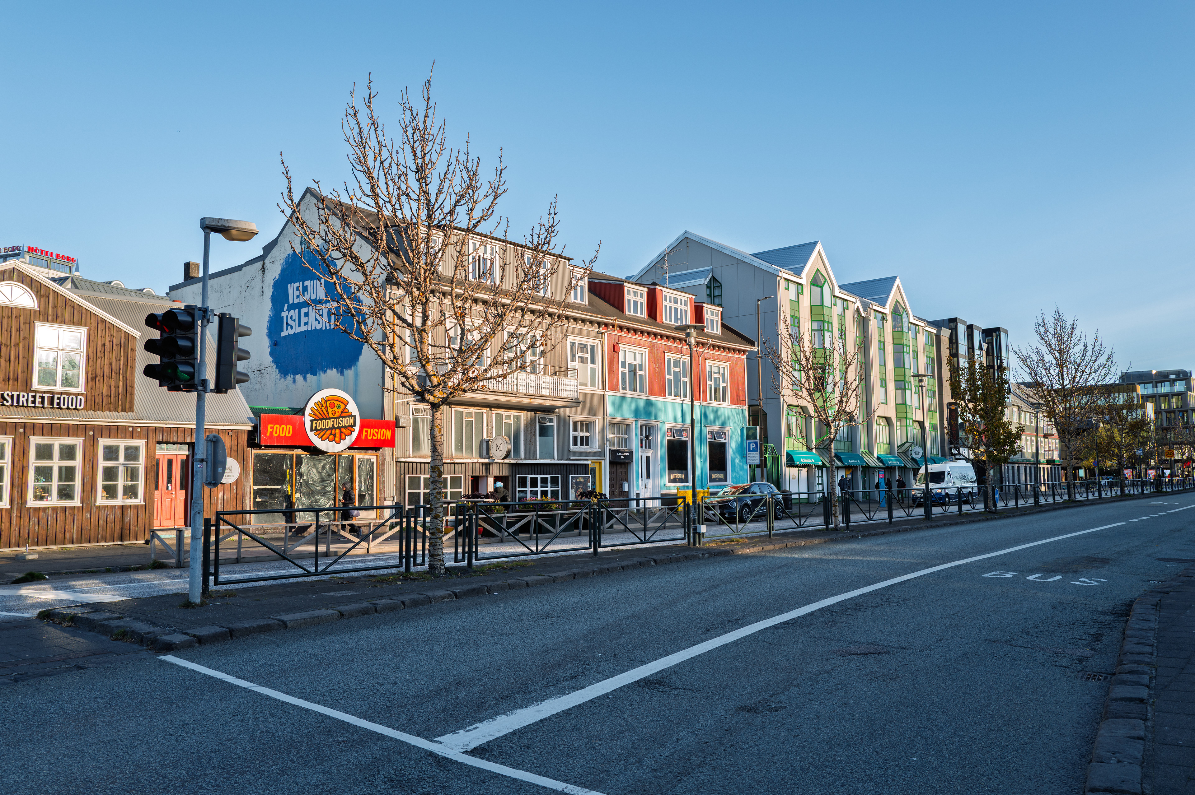 Lækjargata is a central street in downtown Reykjavík
