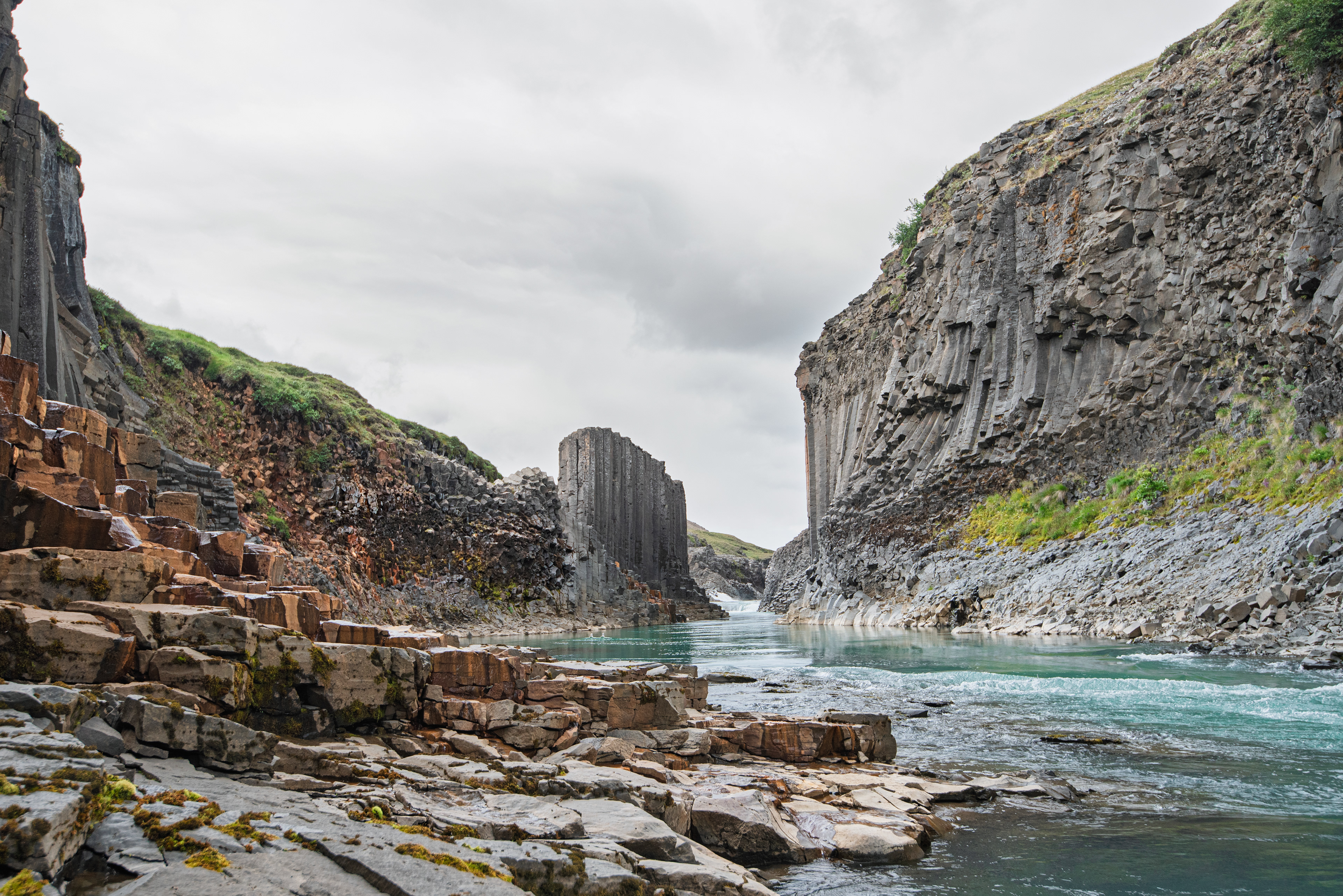 Stuðlagil Canyon in August 2016 before it became a famous tourist destination